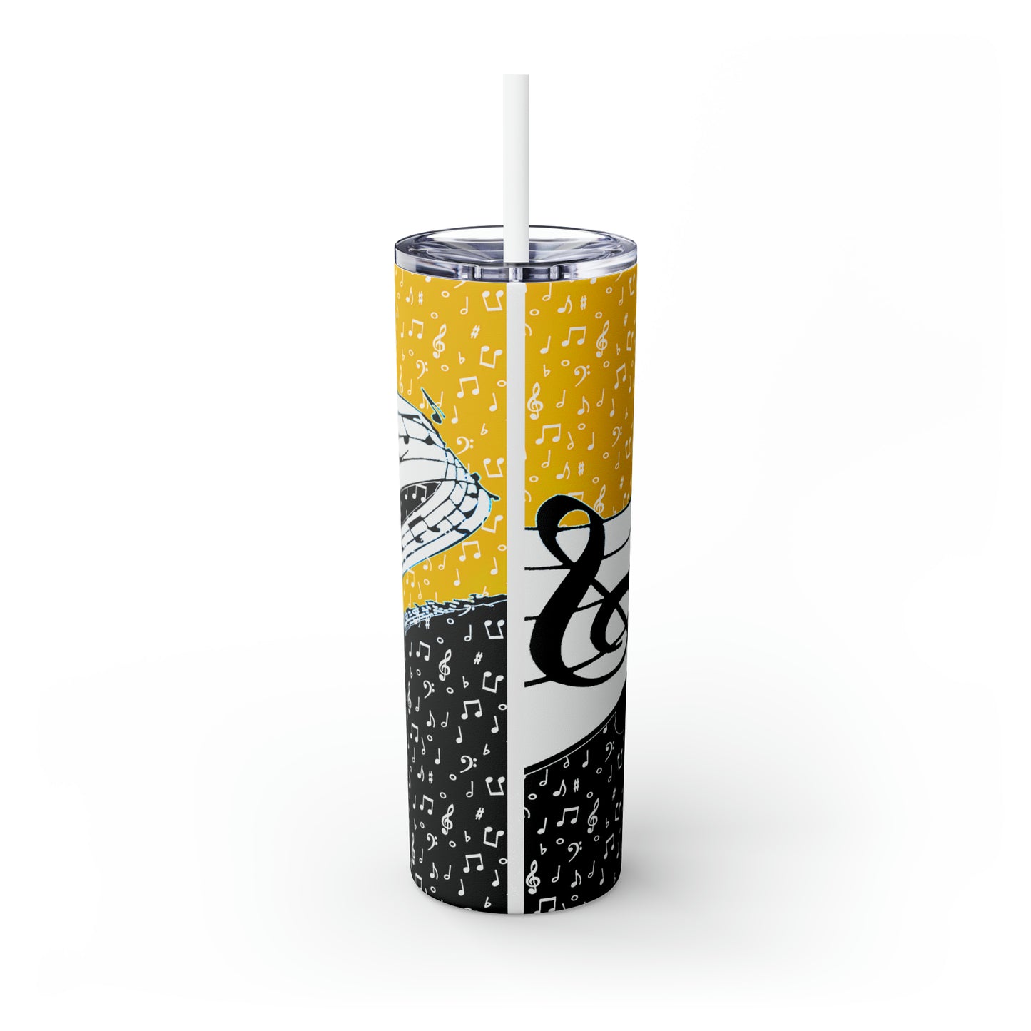Musical Notes Skinny Tumbler with Straw, 20oz