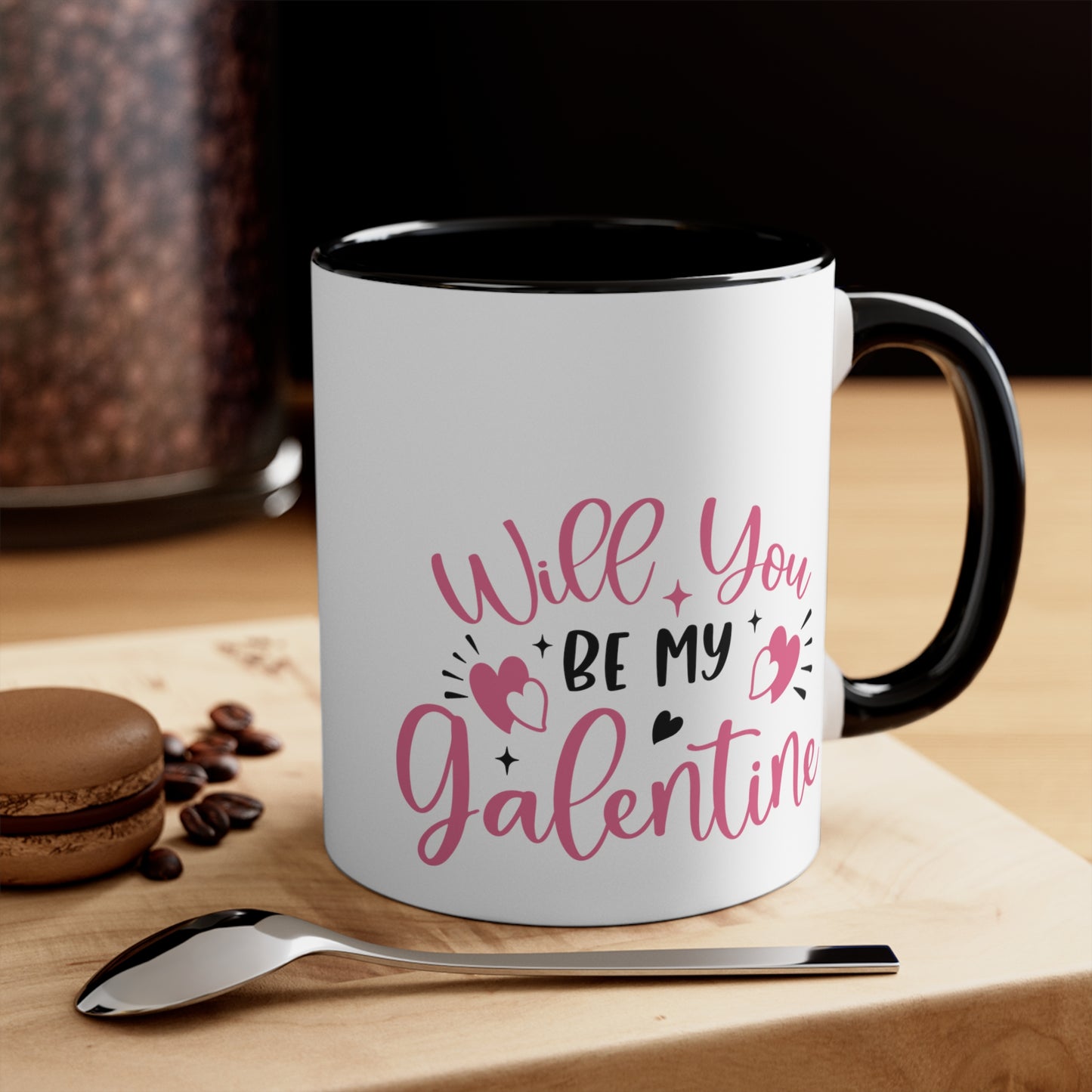 Will You Be My Galentine Accent Coffee Mug, 11oz