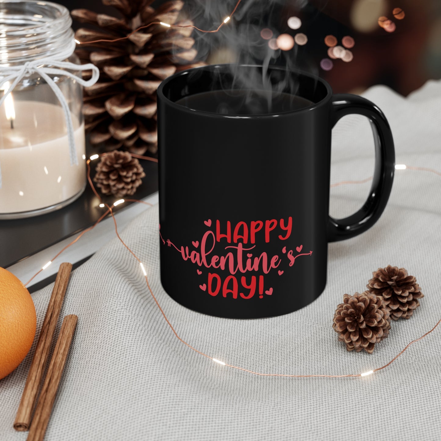 Happy Valentines Day 11oz Black Mug