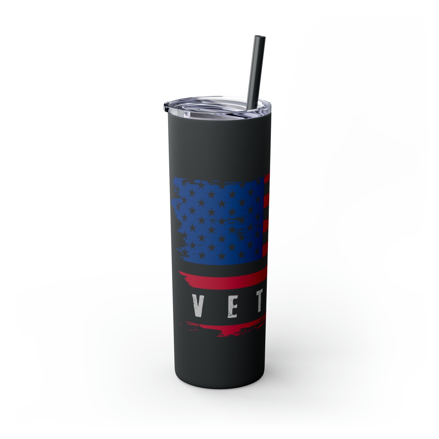 Veteran Skinny Tumbler with Straw, 20oz