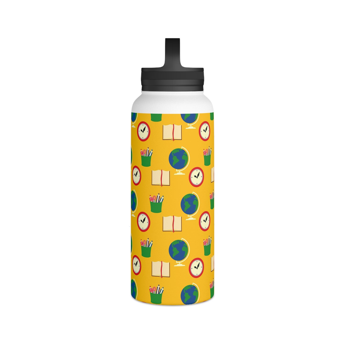 Back To School Stainless Steel Water Bottle, Handle Lid