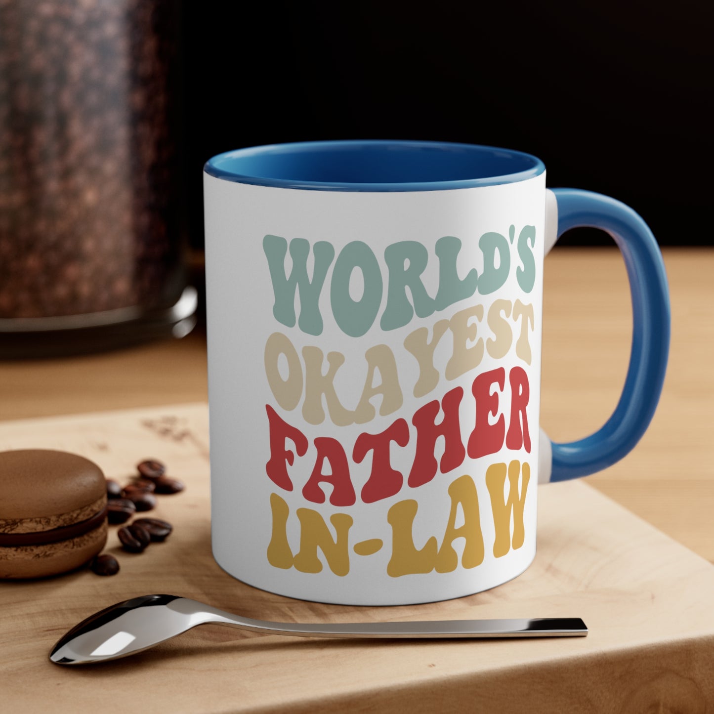 World's Okayest Father-In-Law Accent Coffee Mug, 11oz