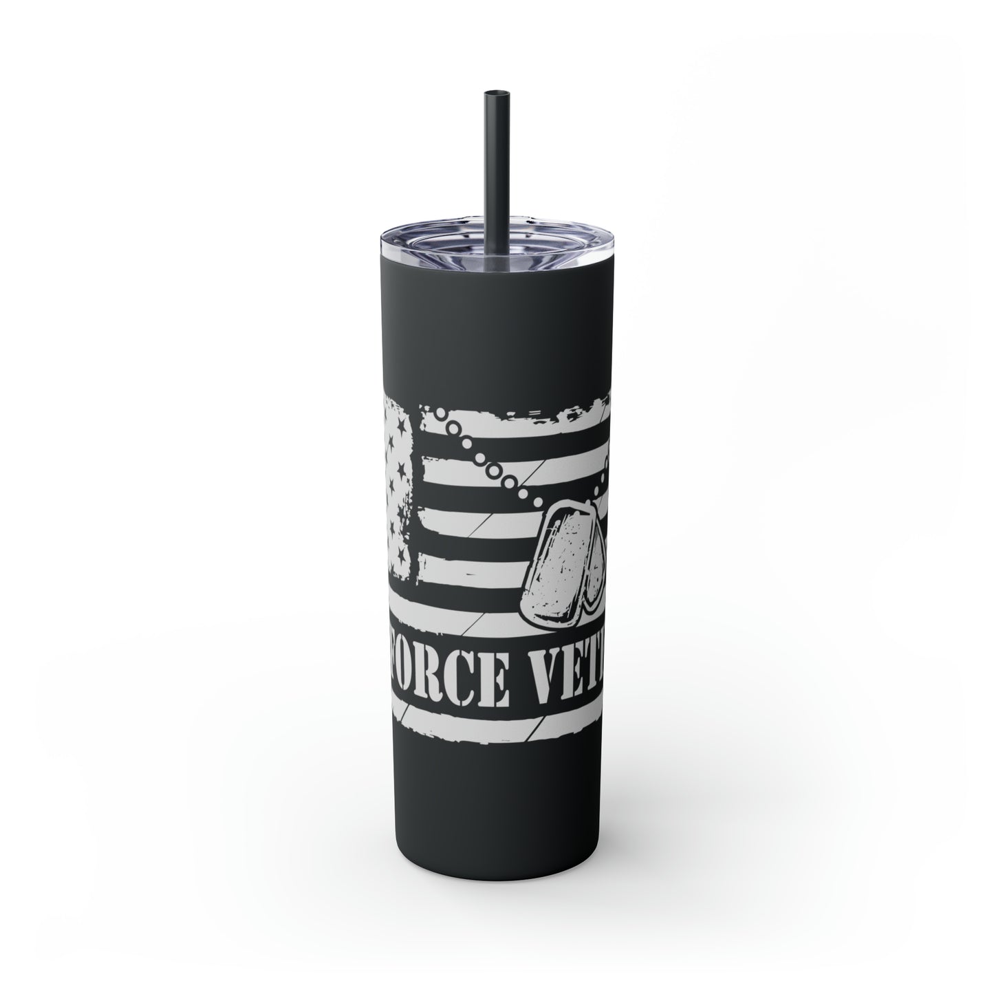 Air Force Veteran Skinny Tumbler with Straw, 20oz