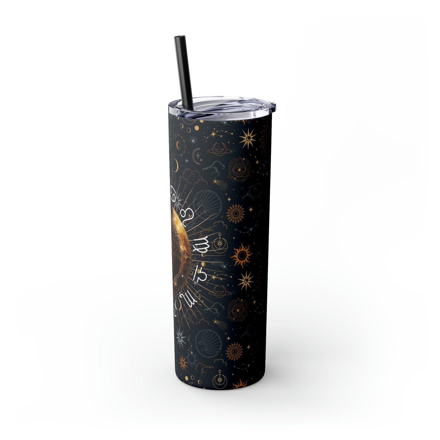 Leo Zodiac Skinny Tumbler with Straw Astrology Insulated Mug Bridesmaids Gift Bachelorette Party Favor Birthday Gift