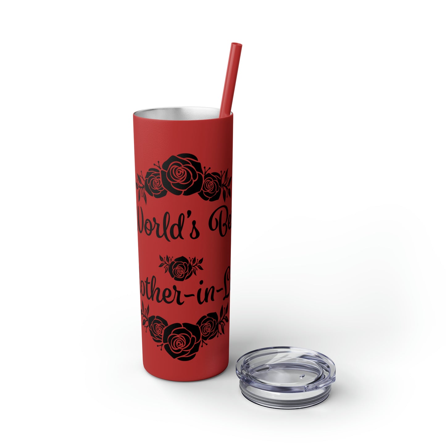 World's Best Mother-In-Law Skinny Tumbler with Straw, 20oz