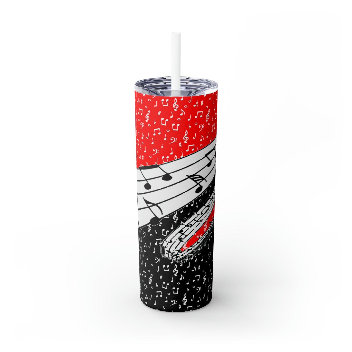 Musical Notes Skinny Tumbler with Straw, 20oz