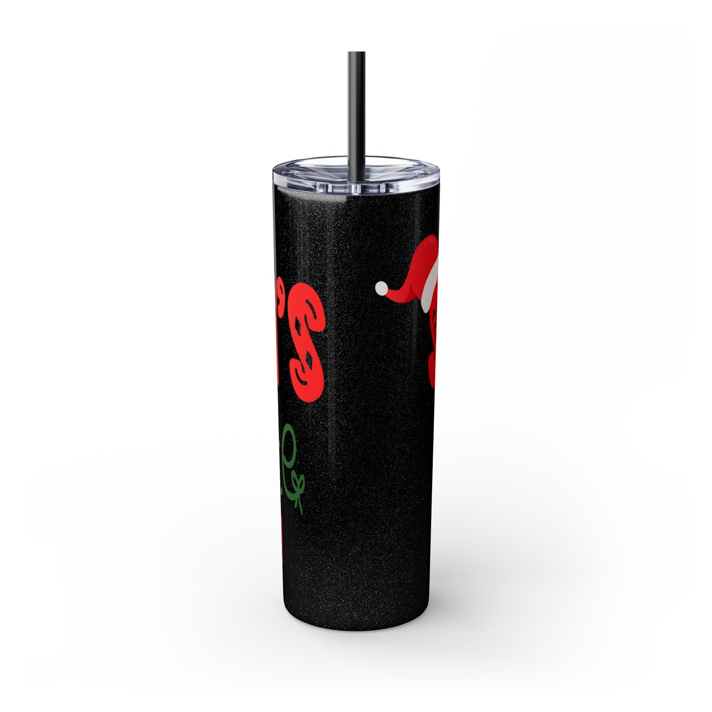 Santa's Favorite Cousin Skinny Tumbler with Straw, 20oz