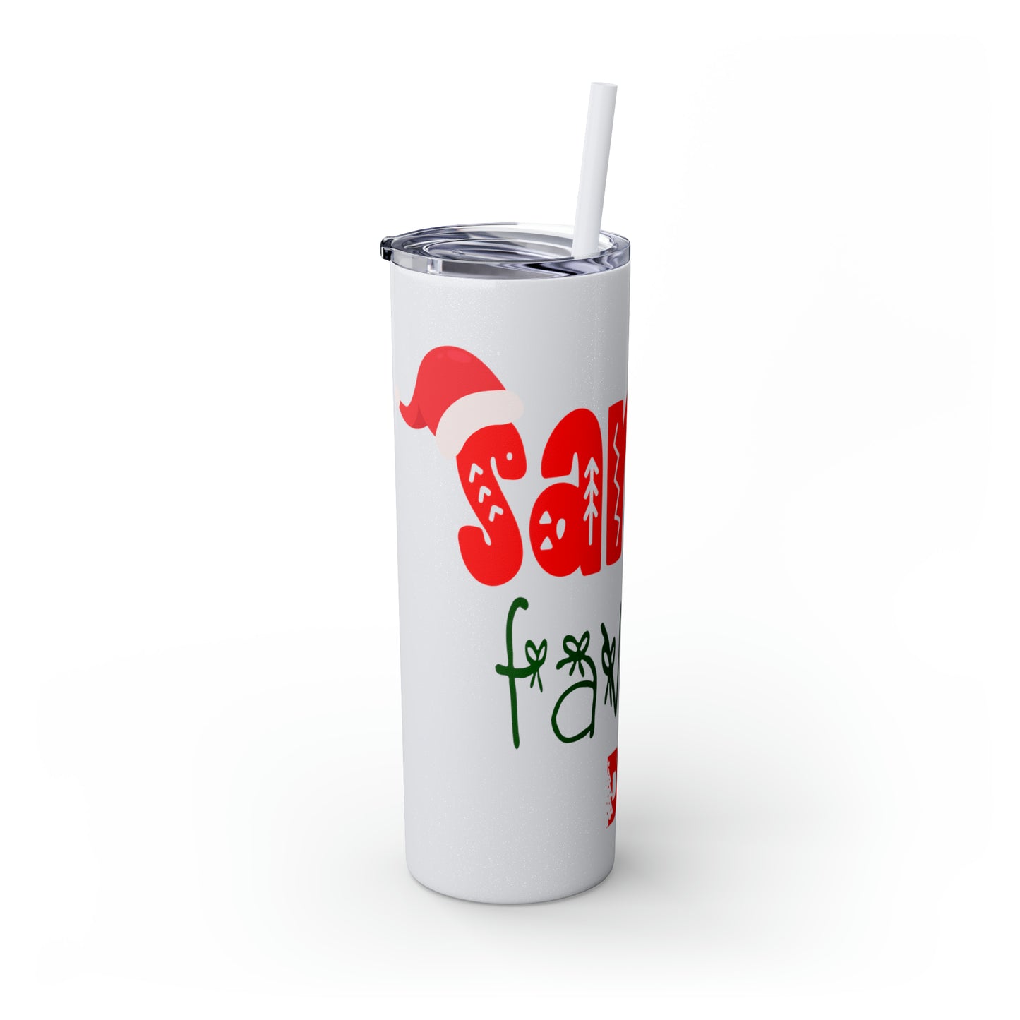 Santa's Favorite Dad Skinny Tumbler with Straw, 20oz