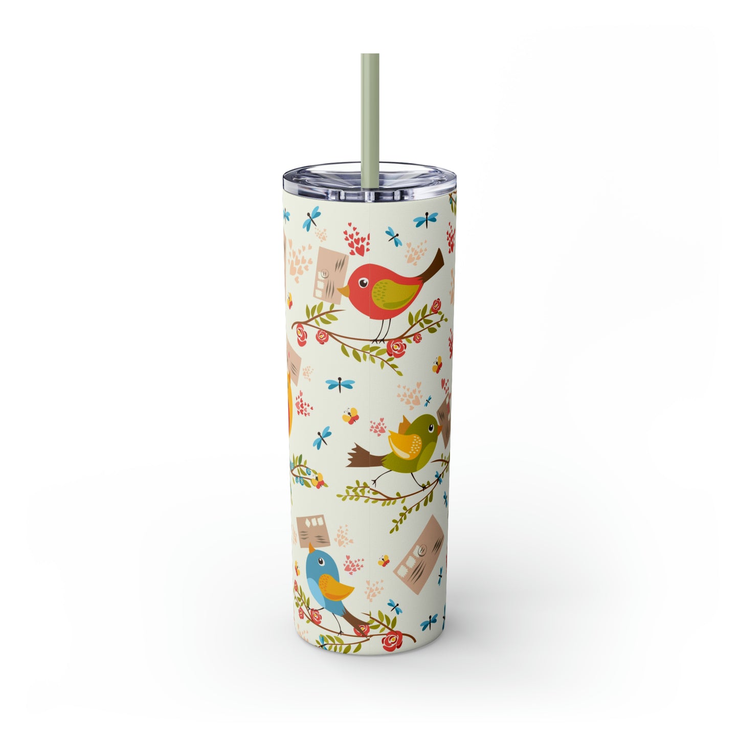 Love Letters Valentine's Skinny Tumbler with Straw, 20oz