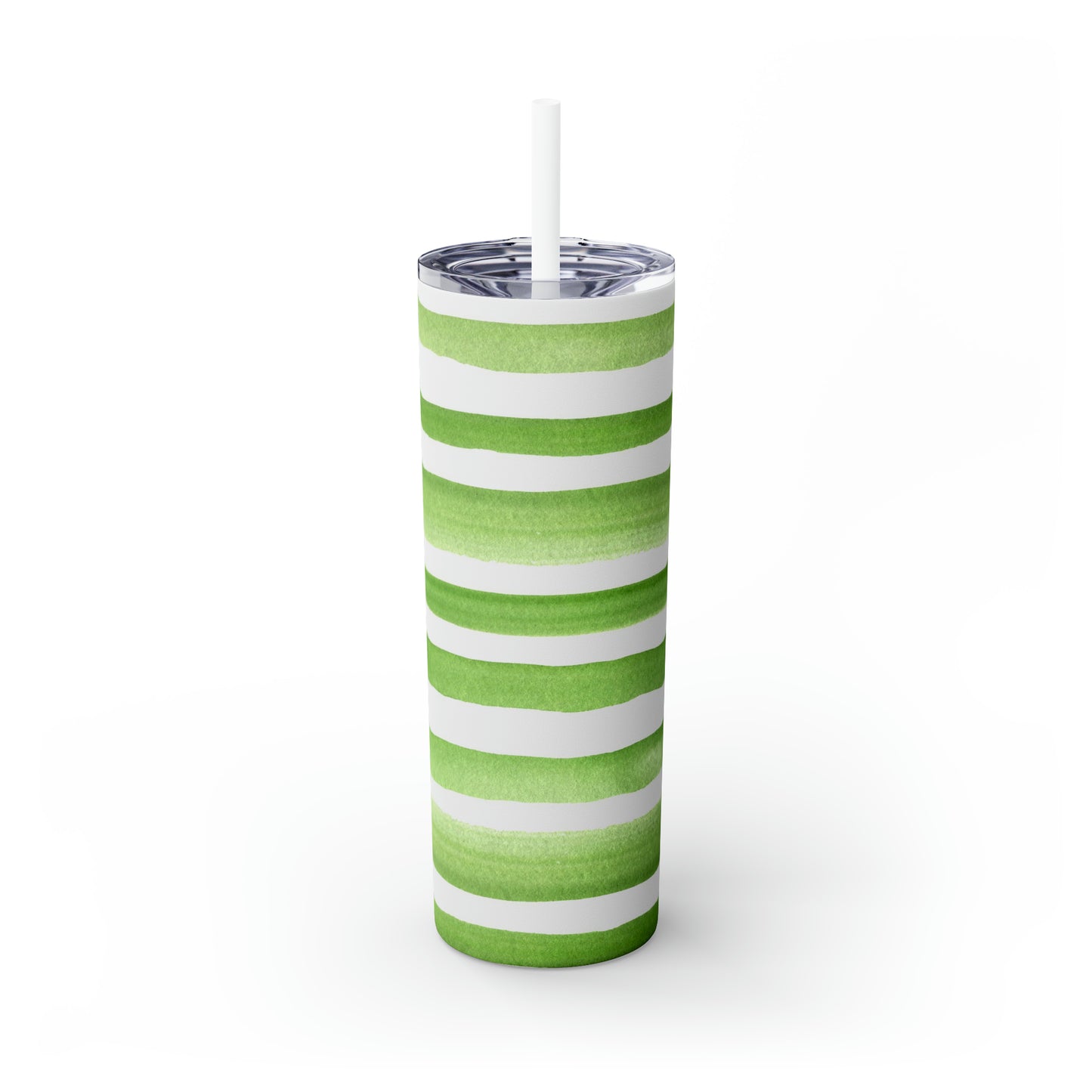 St Patricks Day Stripes Skinny Tumbler with Straw, 20oz