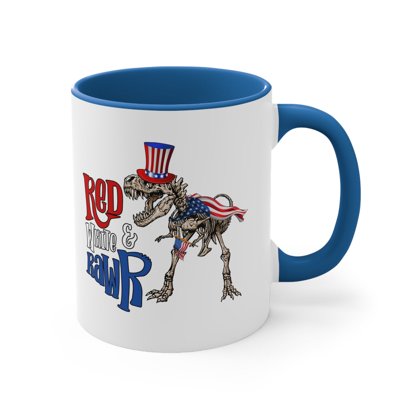 Red White & Rawr Accent Coffee Mug, 11oz