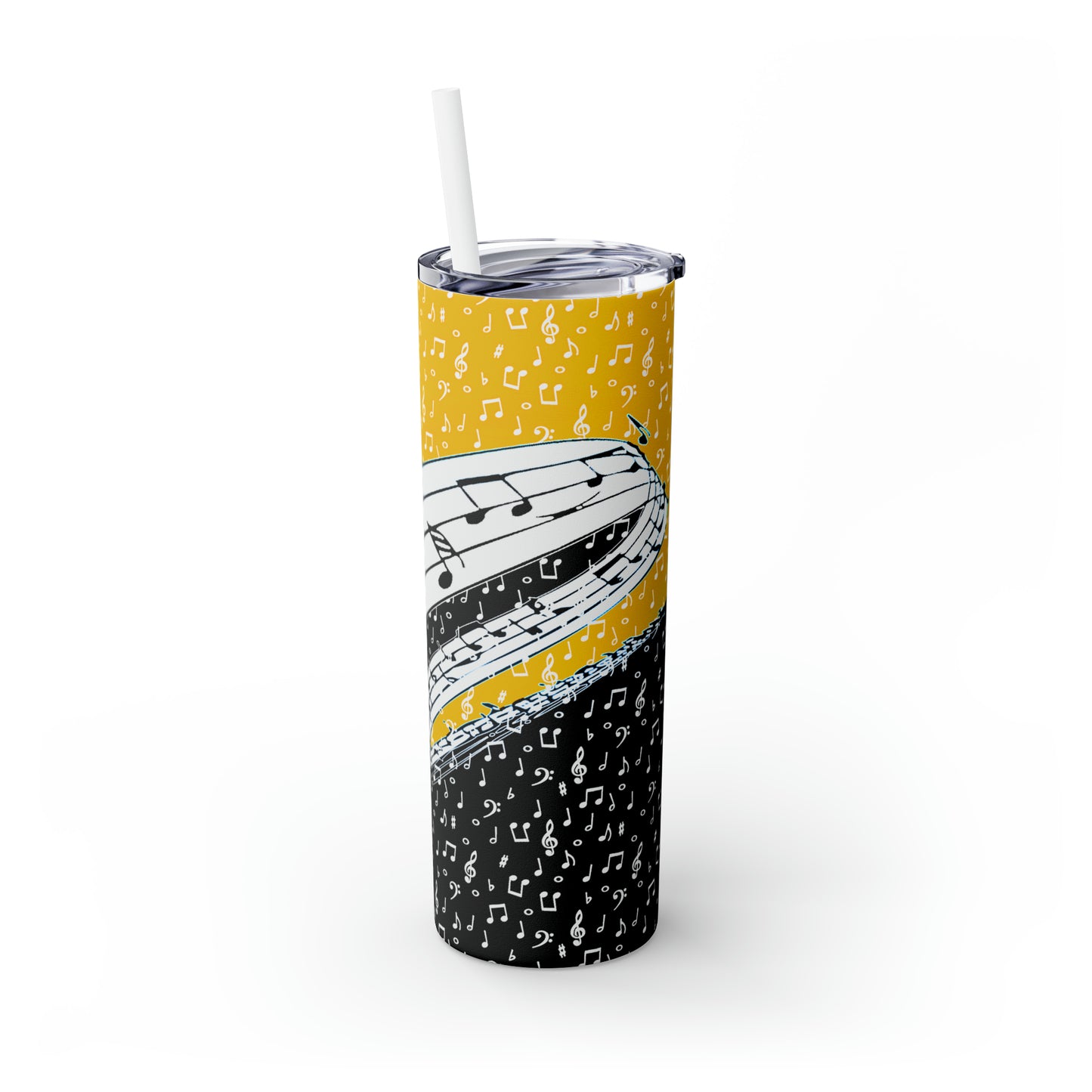 Musical Notes Skinny Tumbler with Straw, 20oz