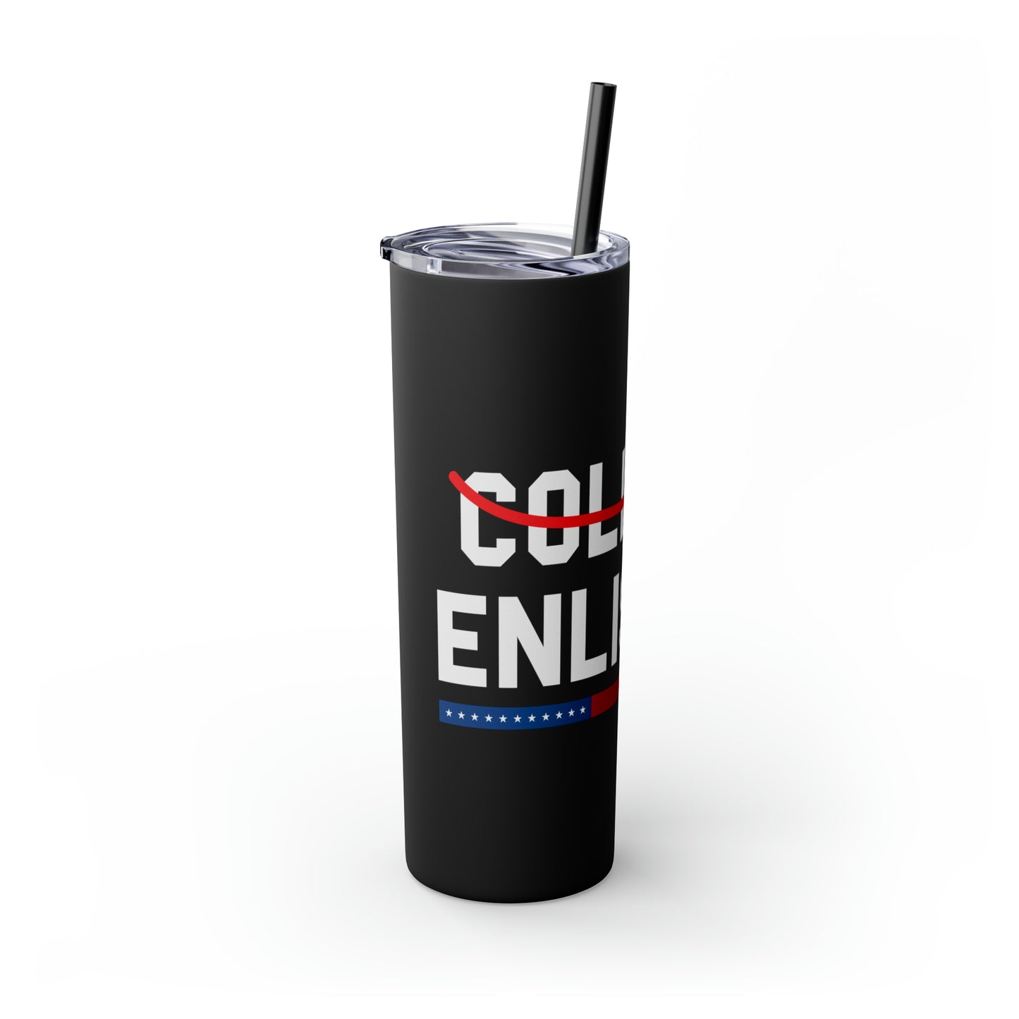 College Enlisted Skinny Tumbler with Straw, 20oz