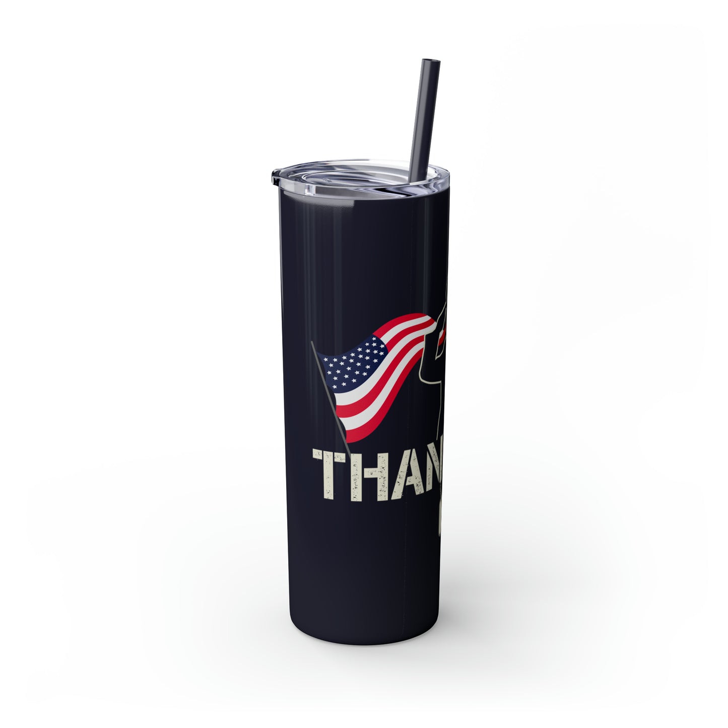 Thank You Veterans Day Skinny Tumbler with Straw, 20oz