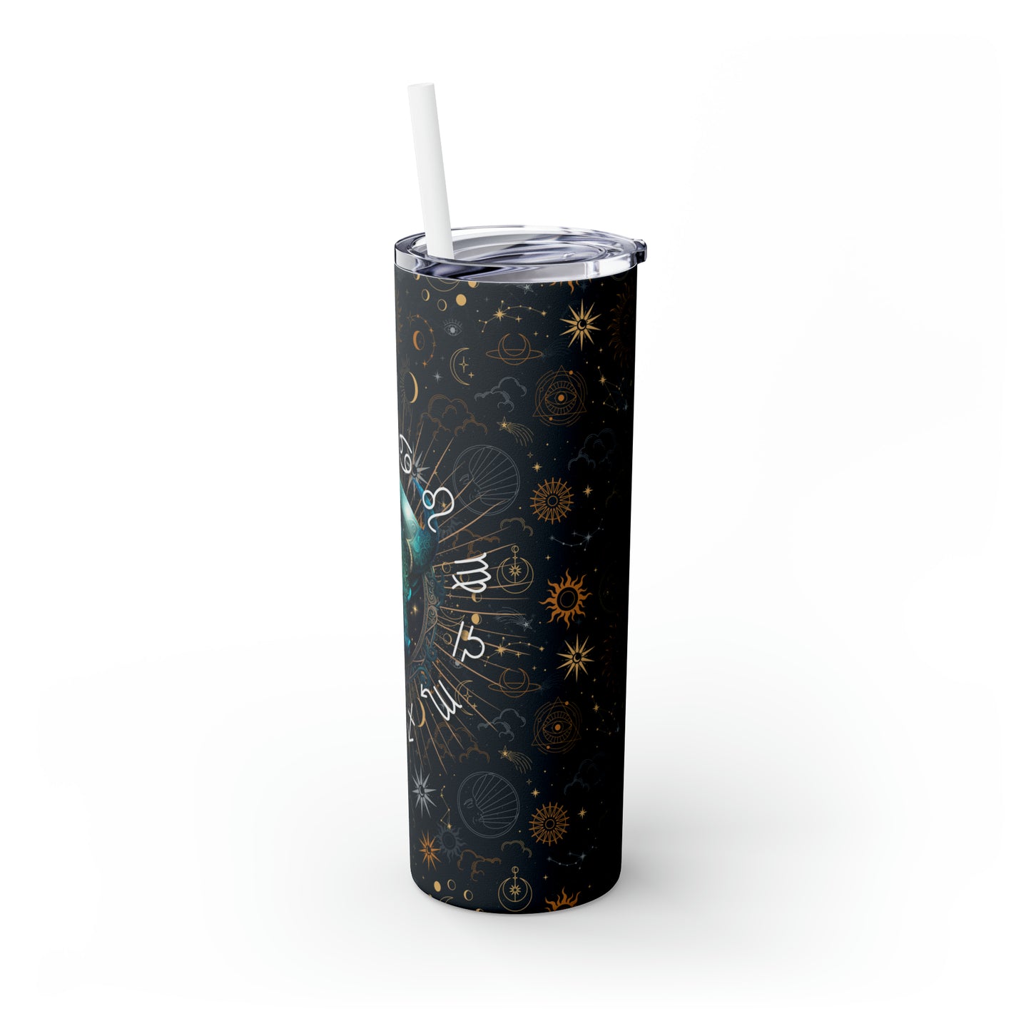 Taurus Zodiac Skinny Tumbler with Straw Astrology Insulated Mug Bridesmaids Gift Bachelorette Party Favor Birthday Gift