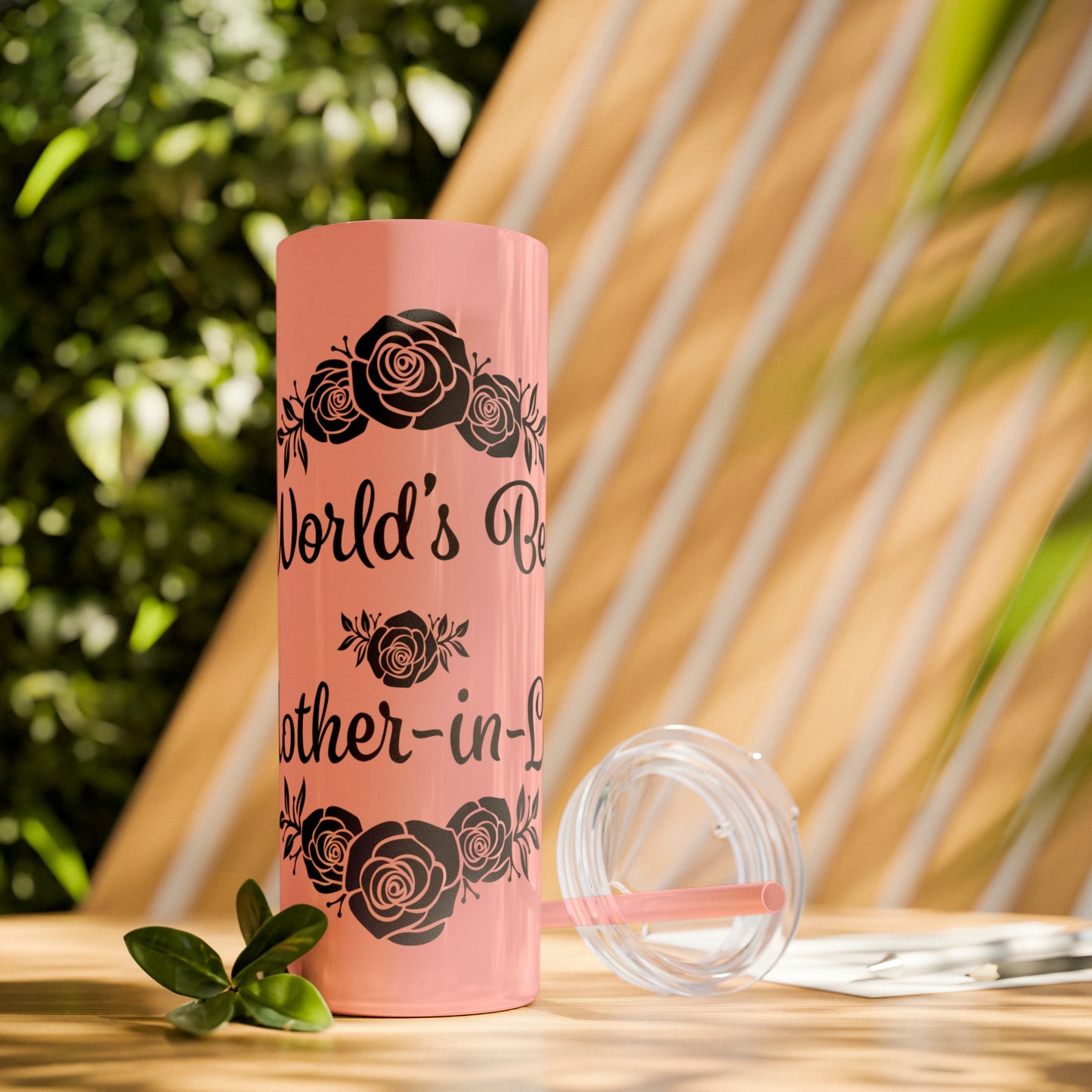 World's Best Mother-In-Law Skinny Tumbler with Straw, 20oz