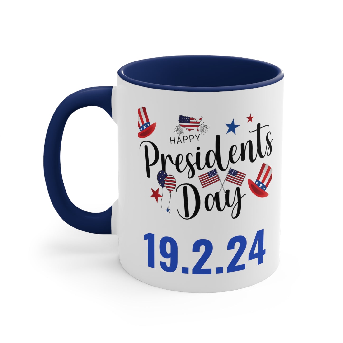 Happy President's Day 2024 Accent Coffee Mug, 11oz
