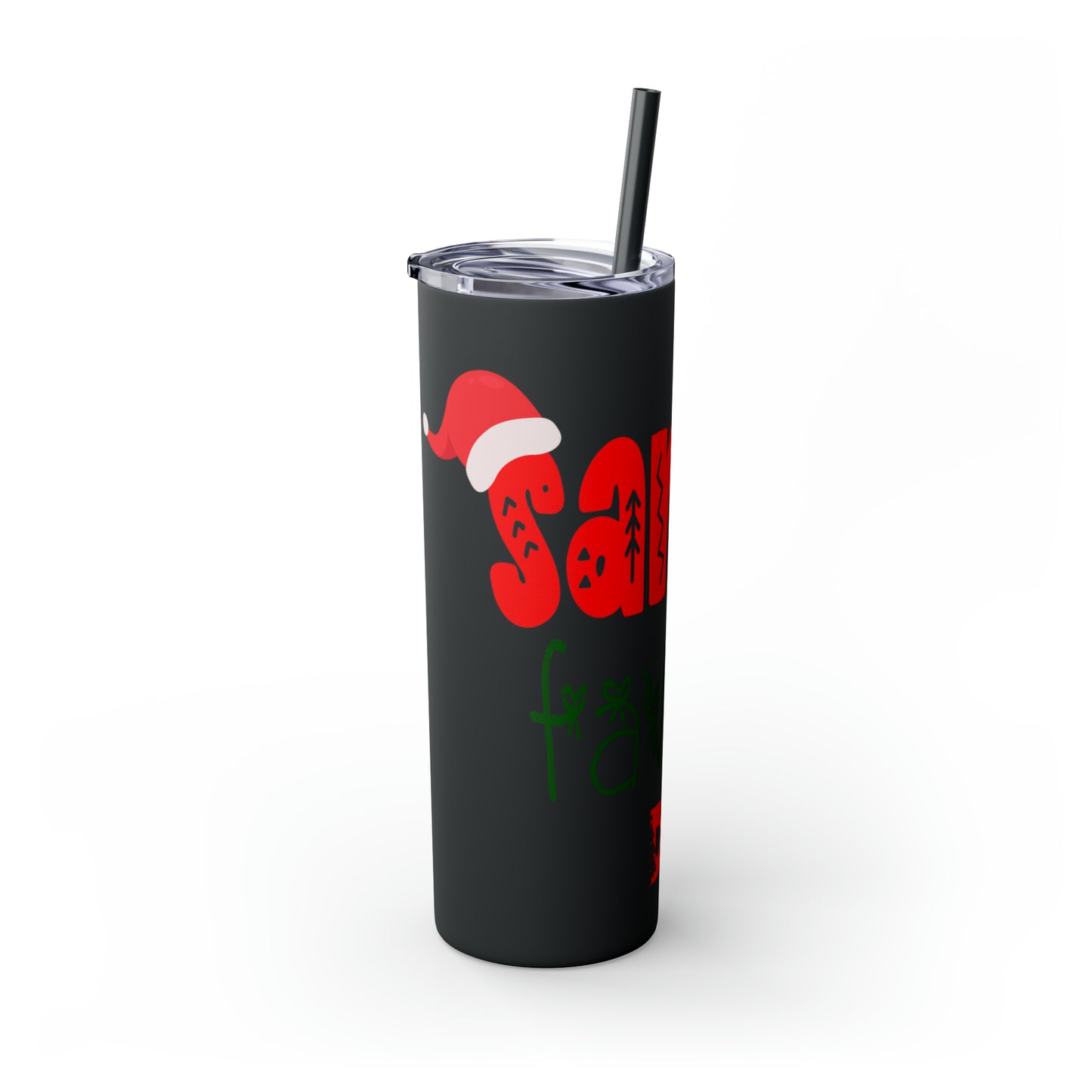 Santa's Favorite Dad Skinny Tumbler with Straw, 20oz