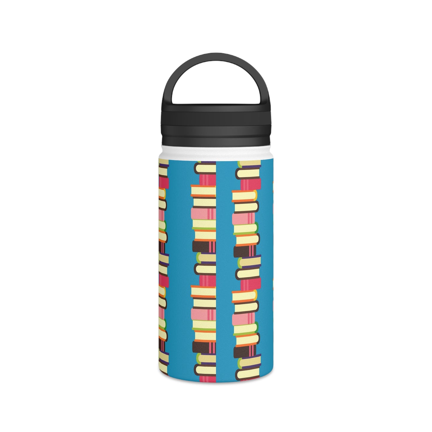 Back To School Books Stainless Steel Water Bottle, Handle Lid