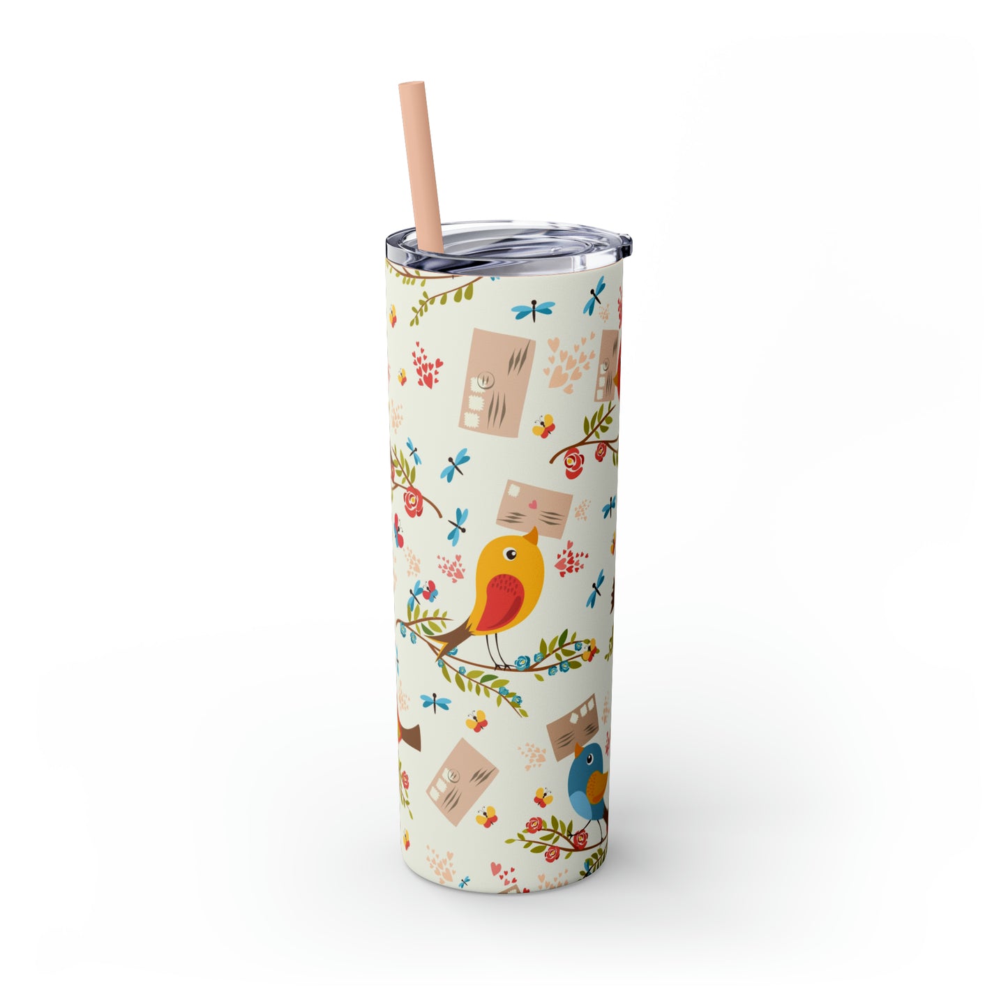 Love Letters Valentine's Skinny Tumbler with Straw, 20oz