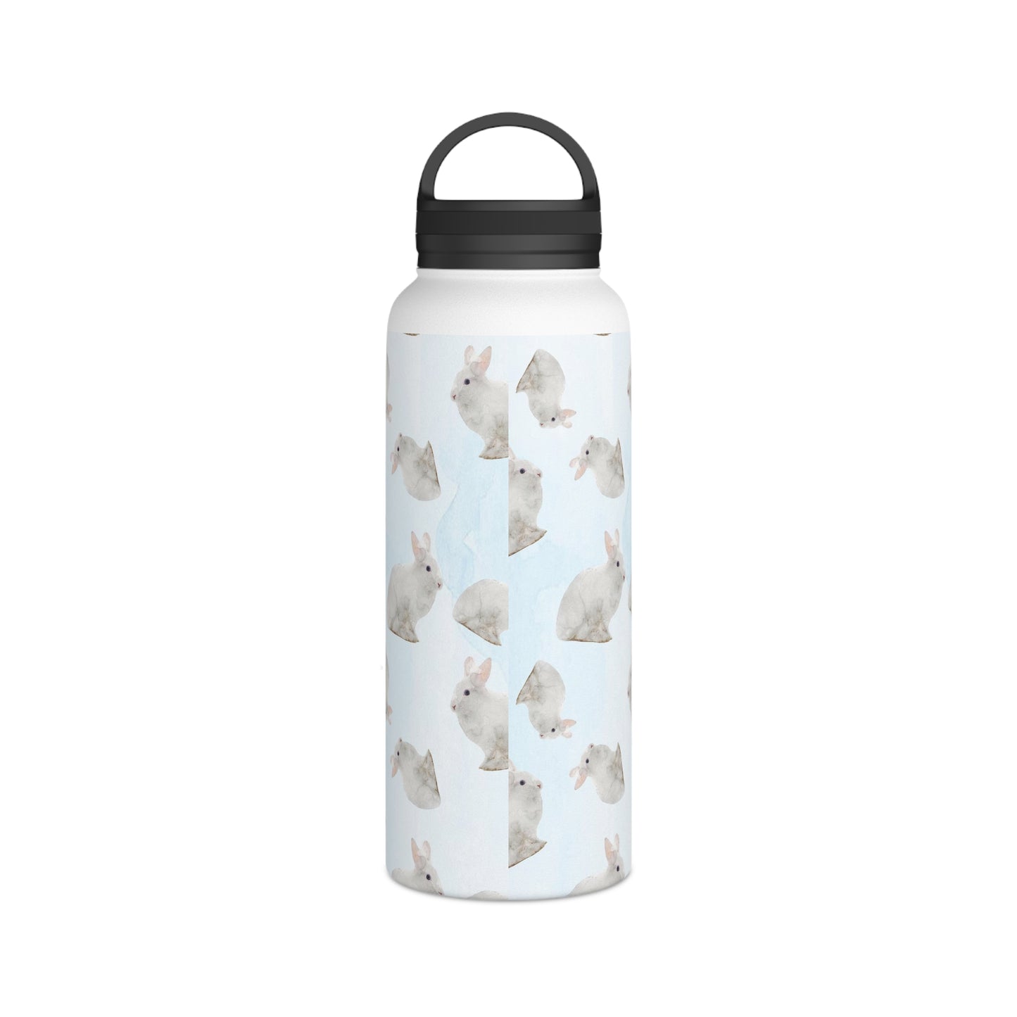 Back To School Rabbits Stainless Steel Water Bottle, Handle Lid