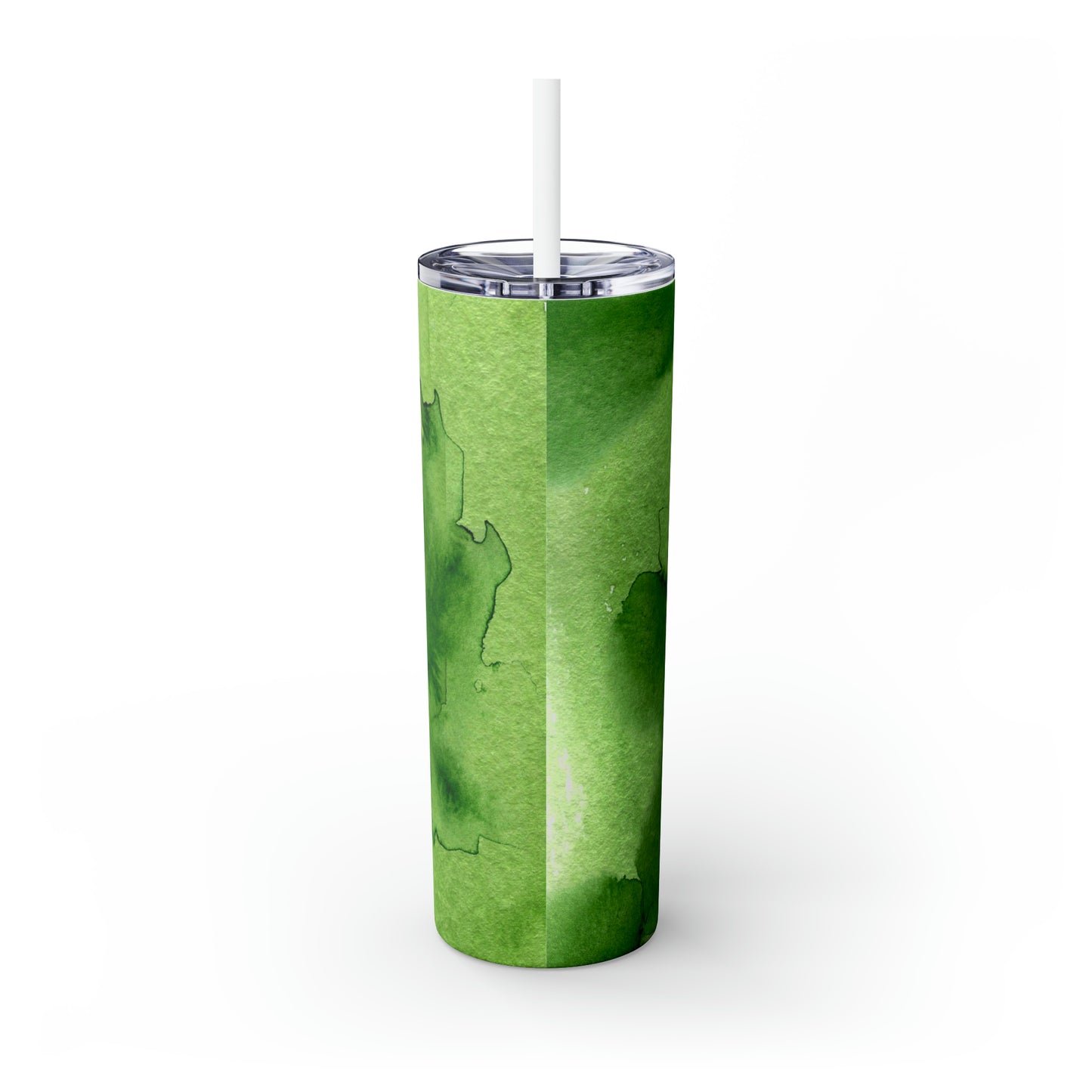St Patricks Day Green Skinny Tumbler with Straw, 20oz