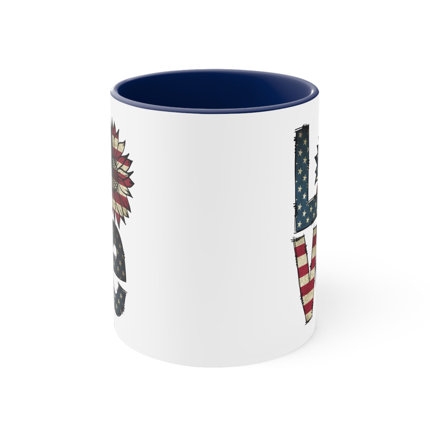 Love Sunflover Flag Accent Coffee Mug, 11oz