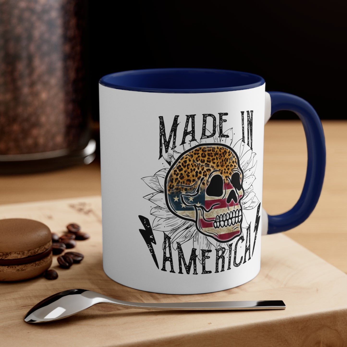 Made In America Skull Accent Coffee Mug, 11oz