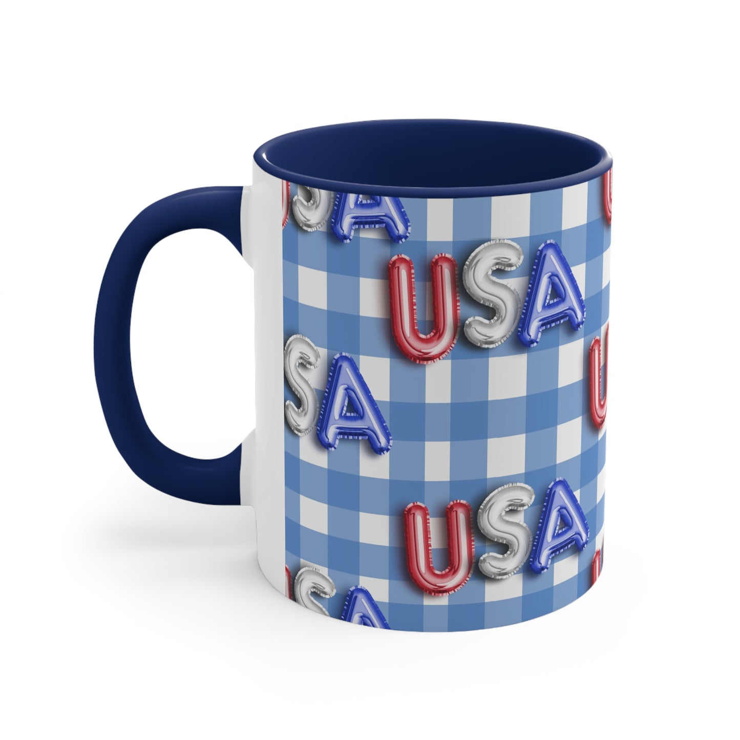 American Flag USA Balloon Themed Accent Coffee Mug, 11oz