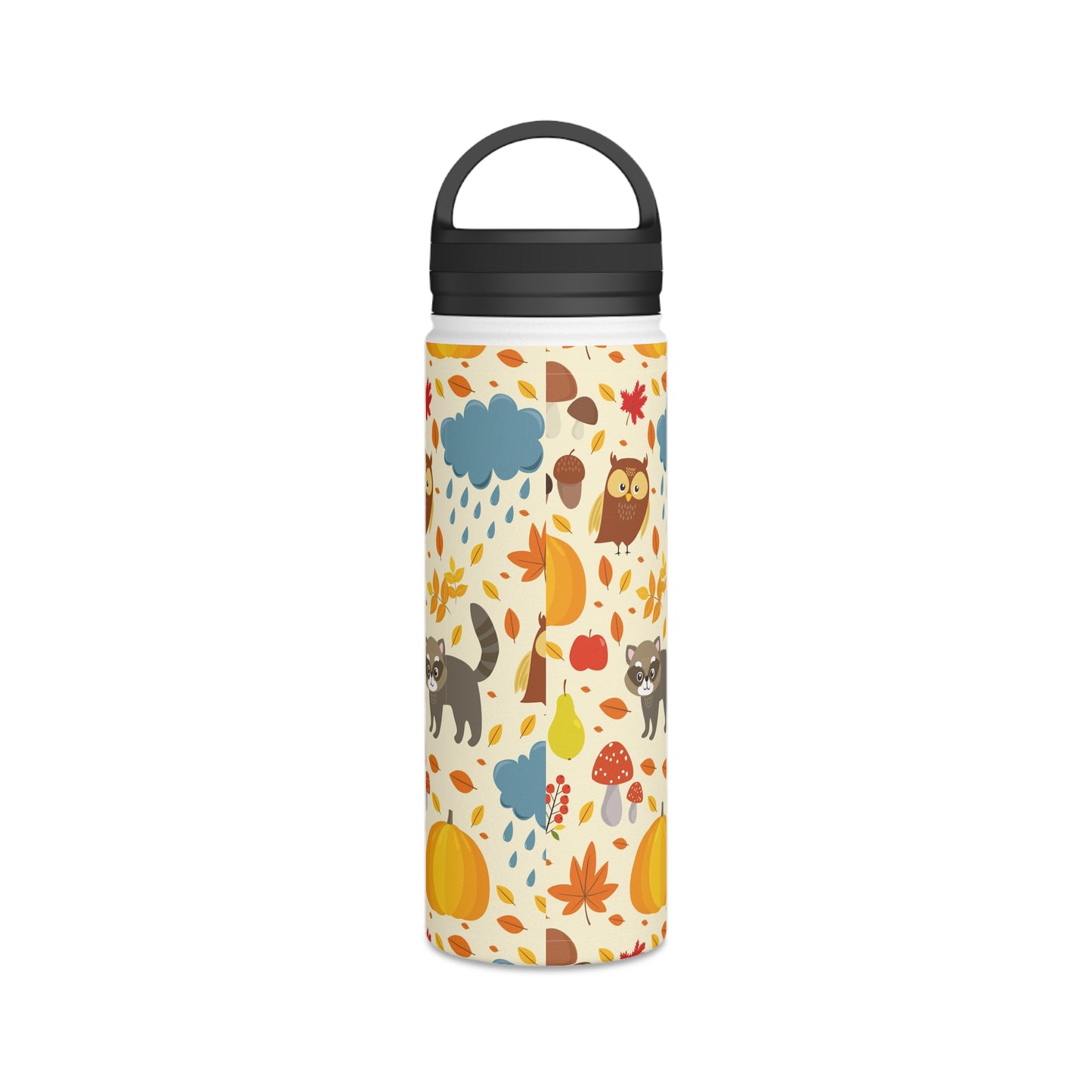 Back To School Animals Stainless Steel Water Bottle, Handle Lid