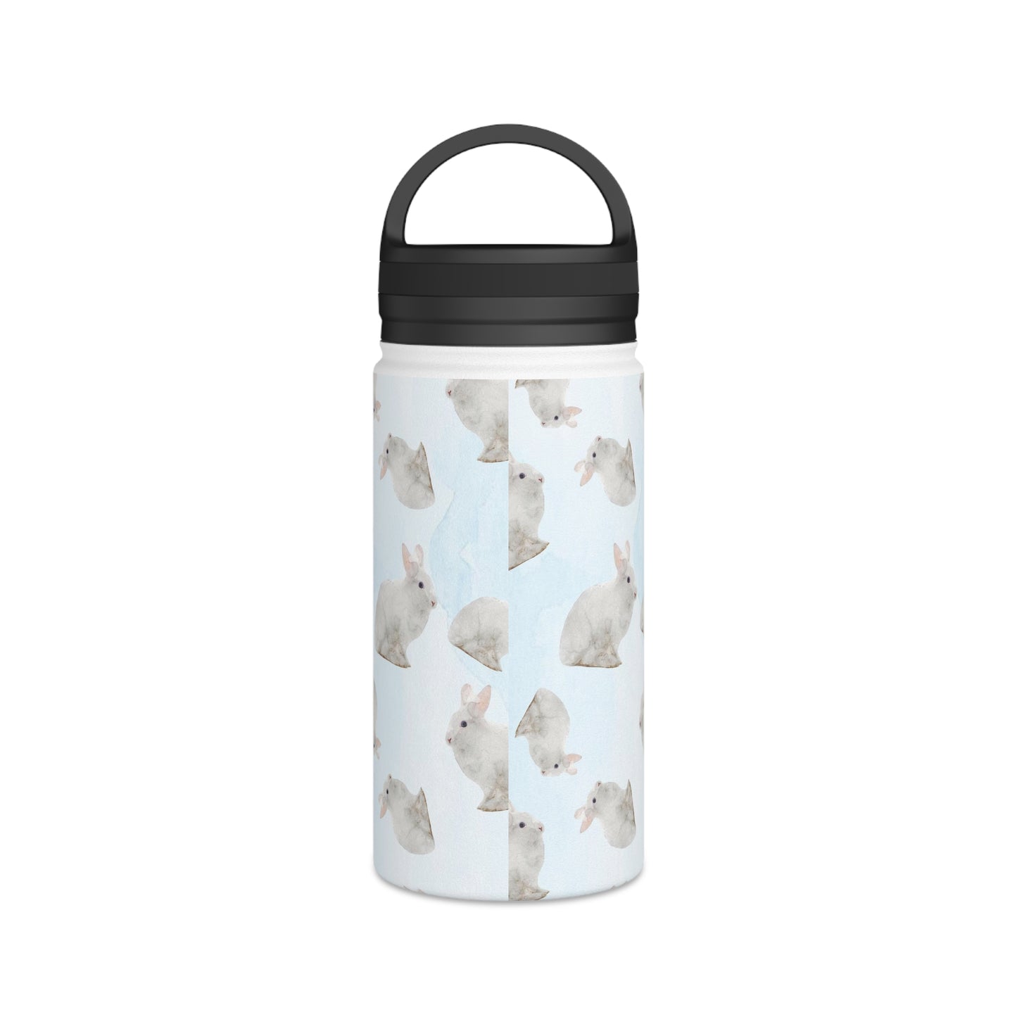 Back To School Rabbits Stainless Steel Water Bottle, Handle Lid