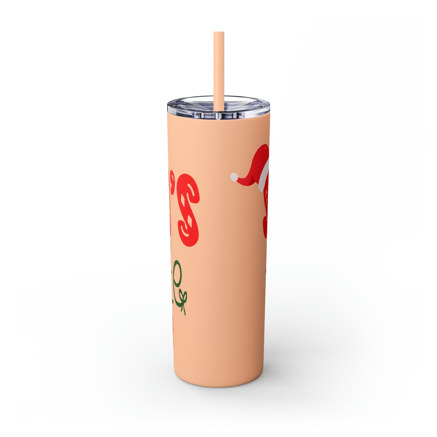 Santa's Favorite Cousin Skinny Tumbler with Straw, 20oz