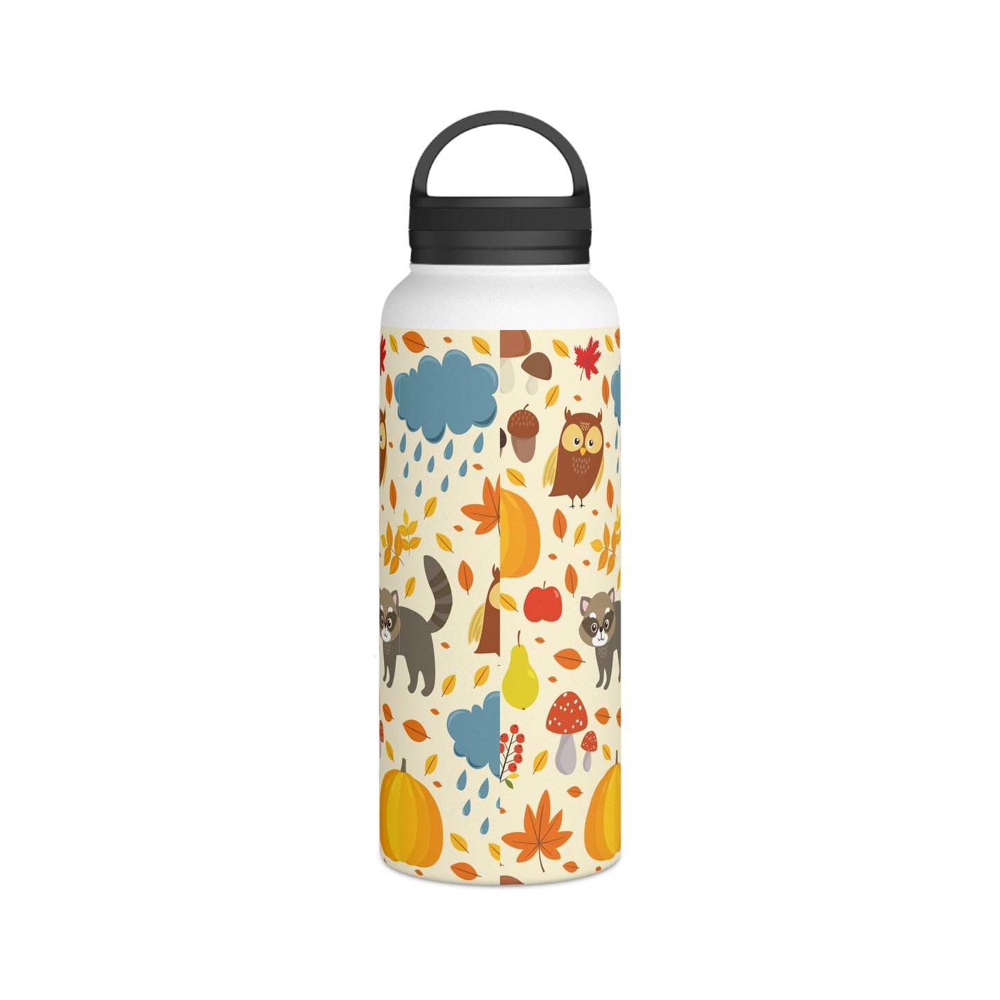 Back To School Animals Stainless Steel Water Bottle, Handle Lid