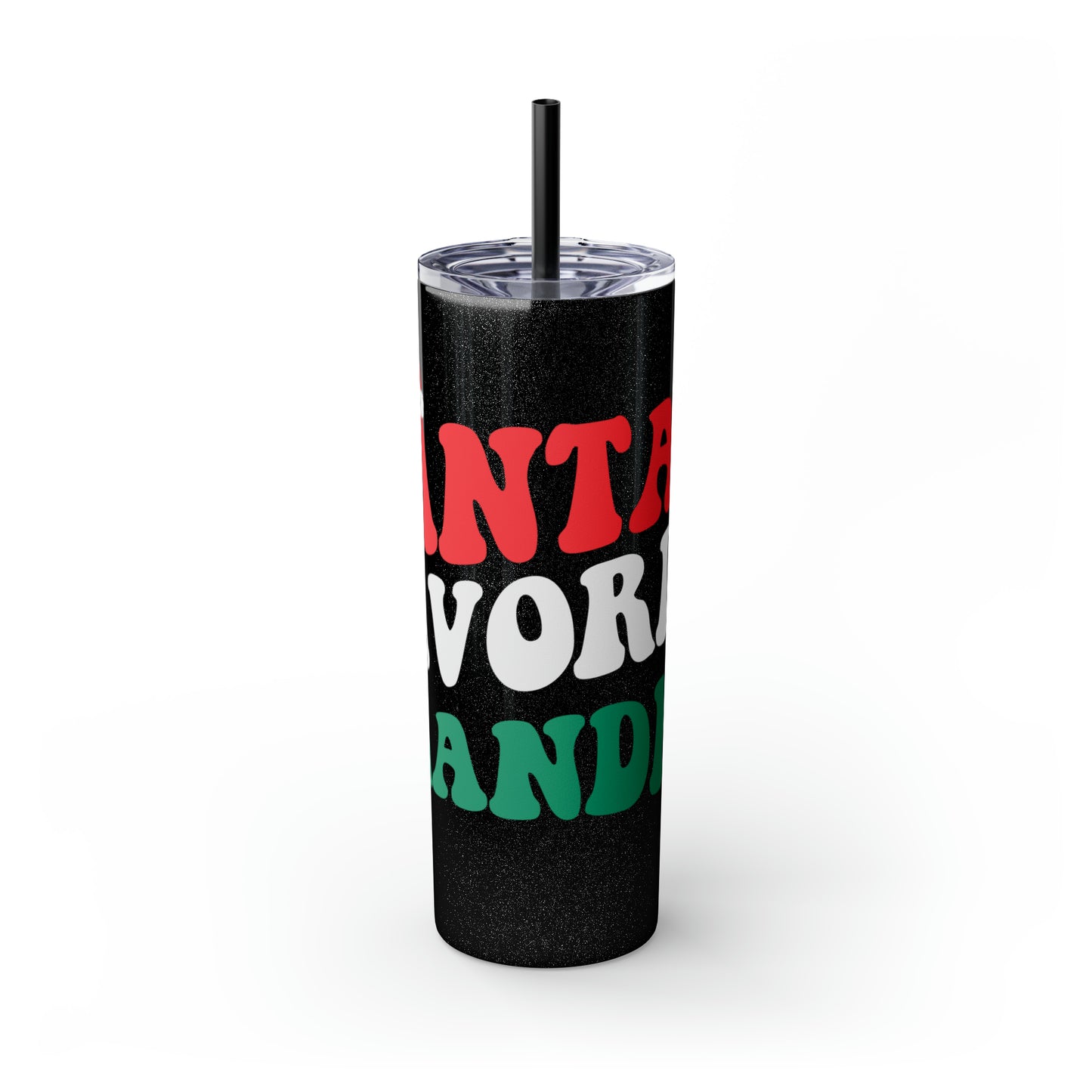 Santa's Favorite Grandma Skinny Tumbler with Straw, 20oz
