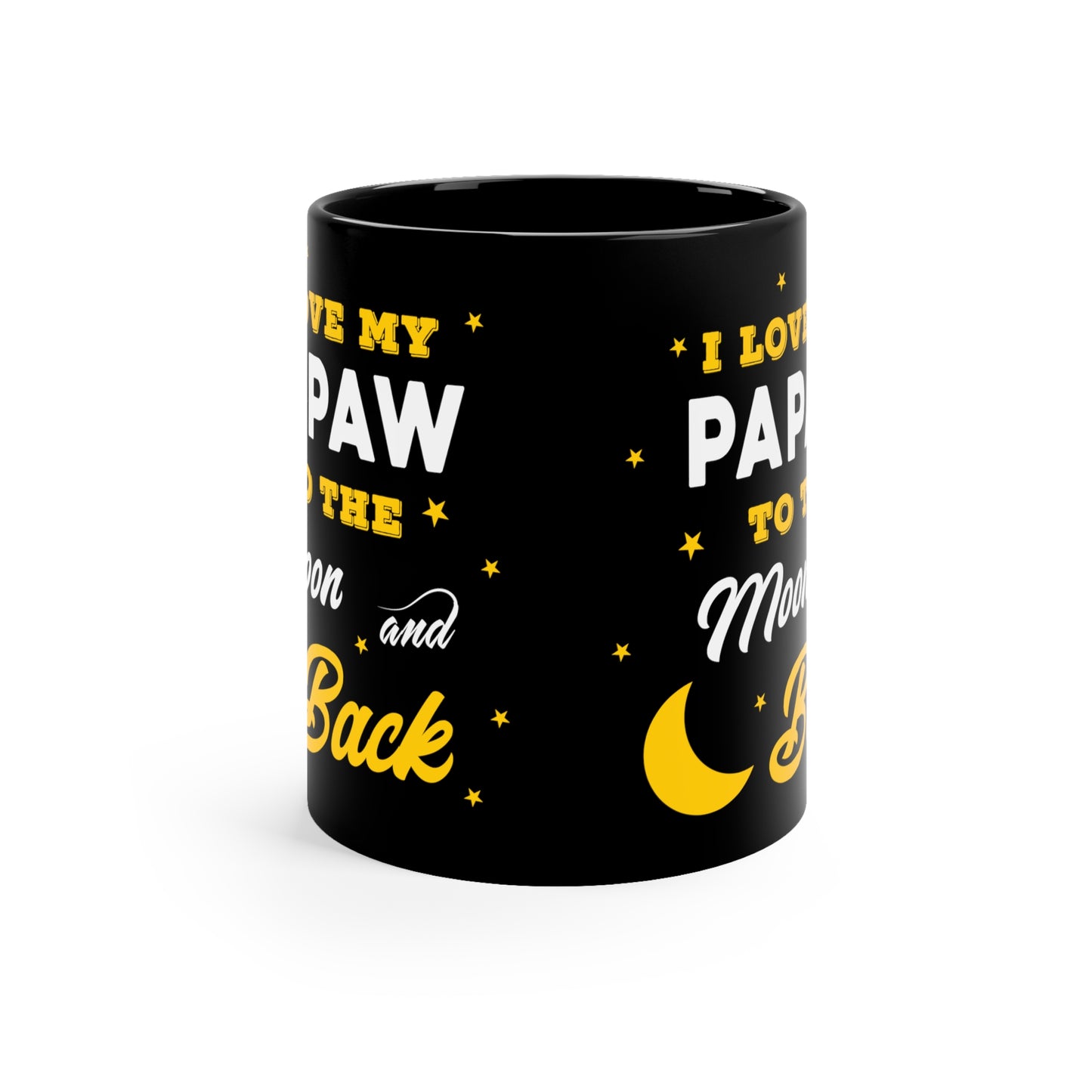 I Love My Papaw to The Moon and Back 11oz Black Mug