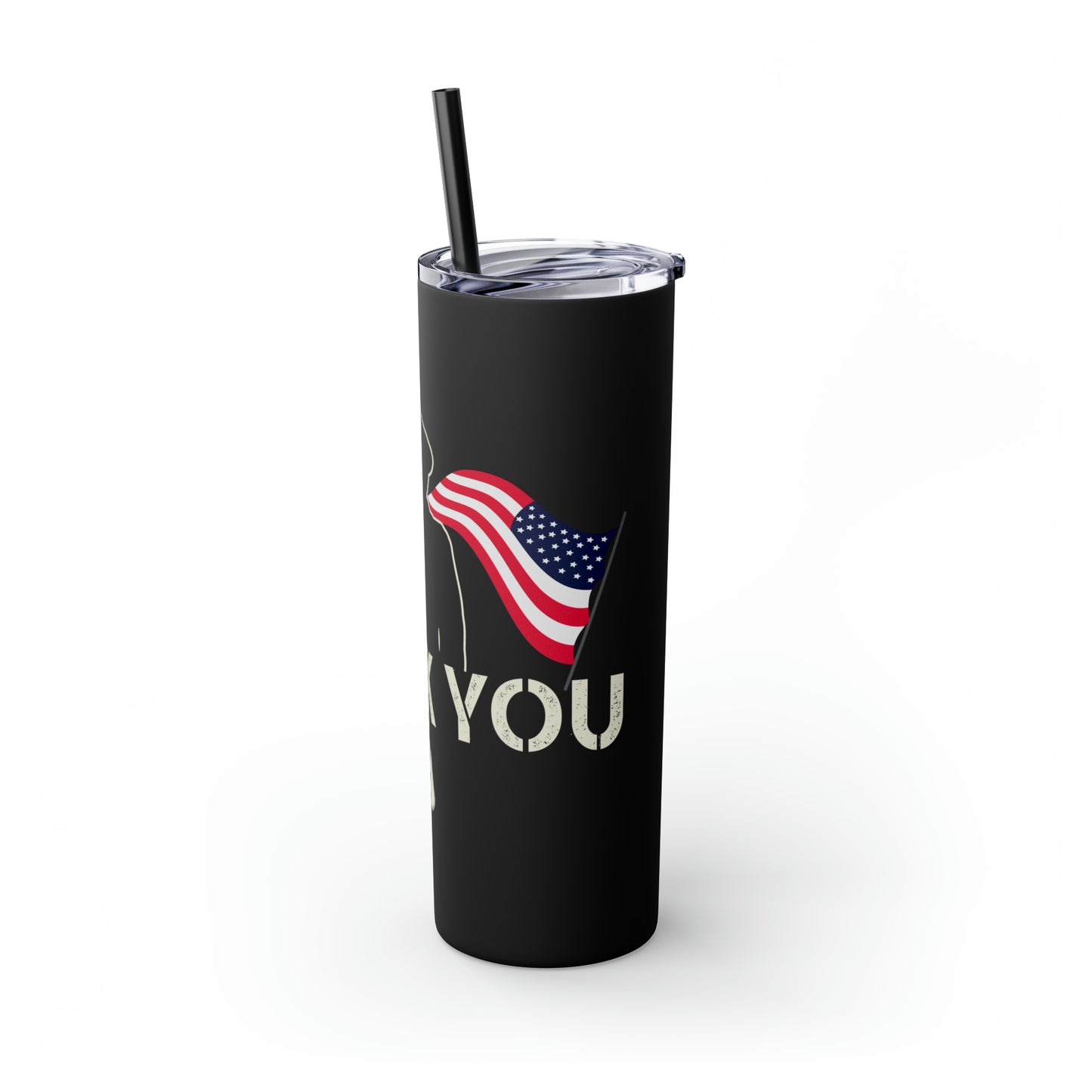 Thank You Veterans Day Skinny Tumbler with Straw, 20oz