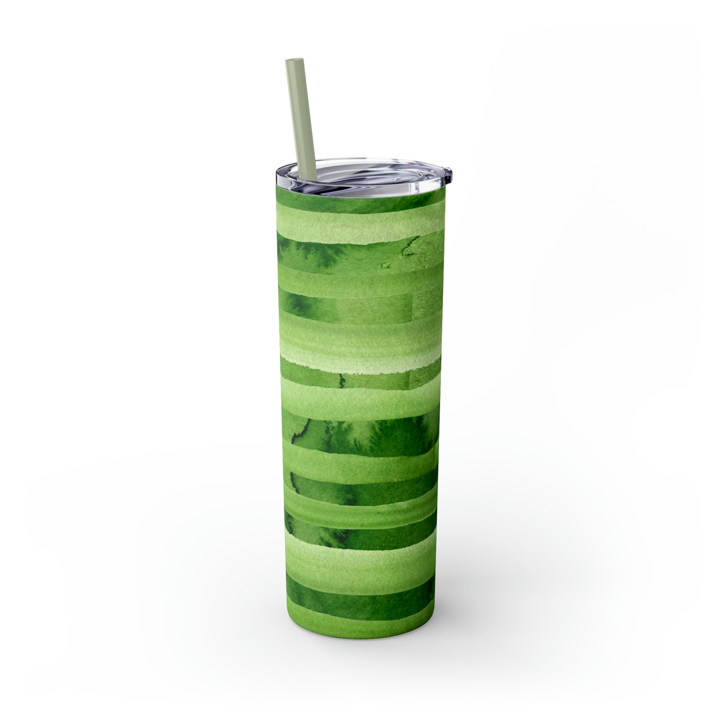 St Patricks Day Stripes Skinny Tumbler with Straw, 20oz