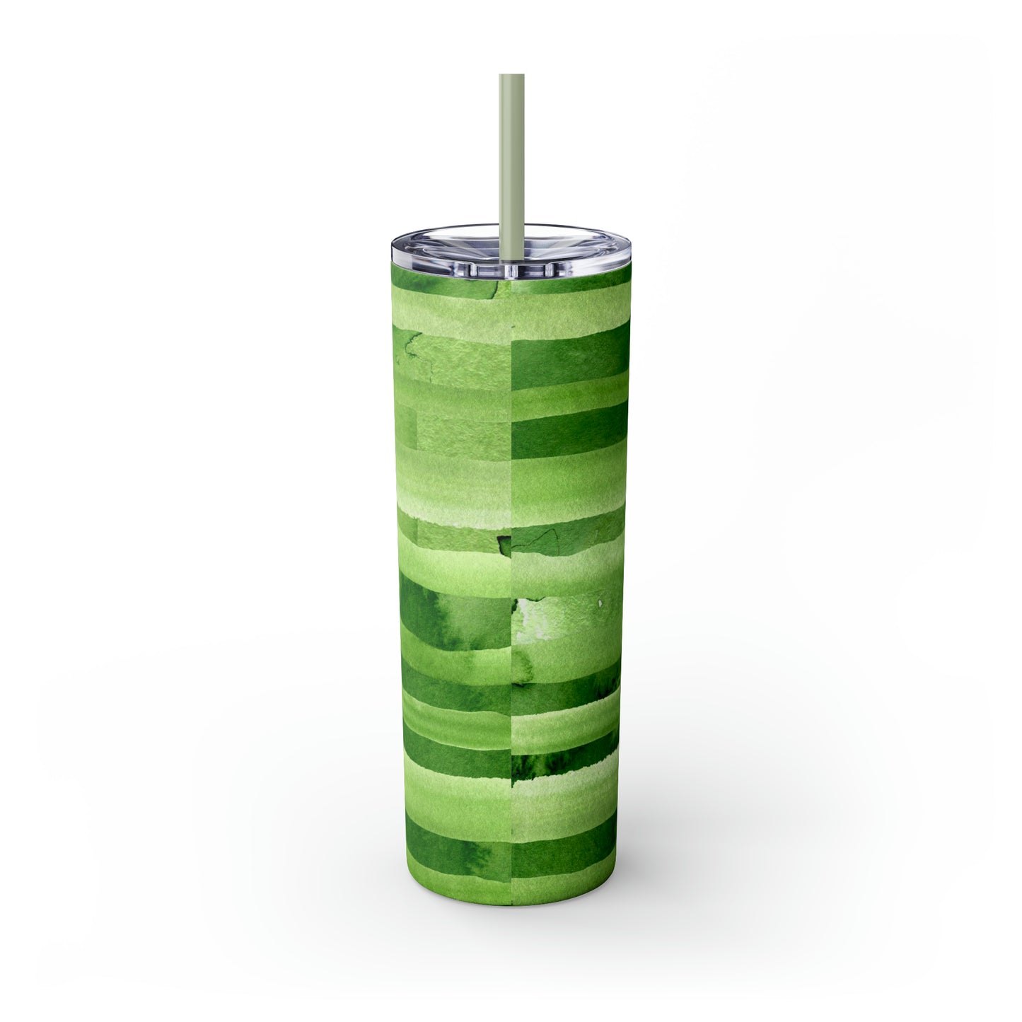 St Patricks Day Stripes Skinny Tumbler with Straw, 20oz