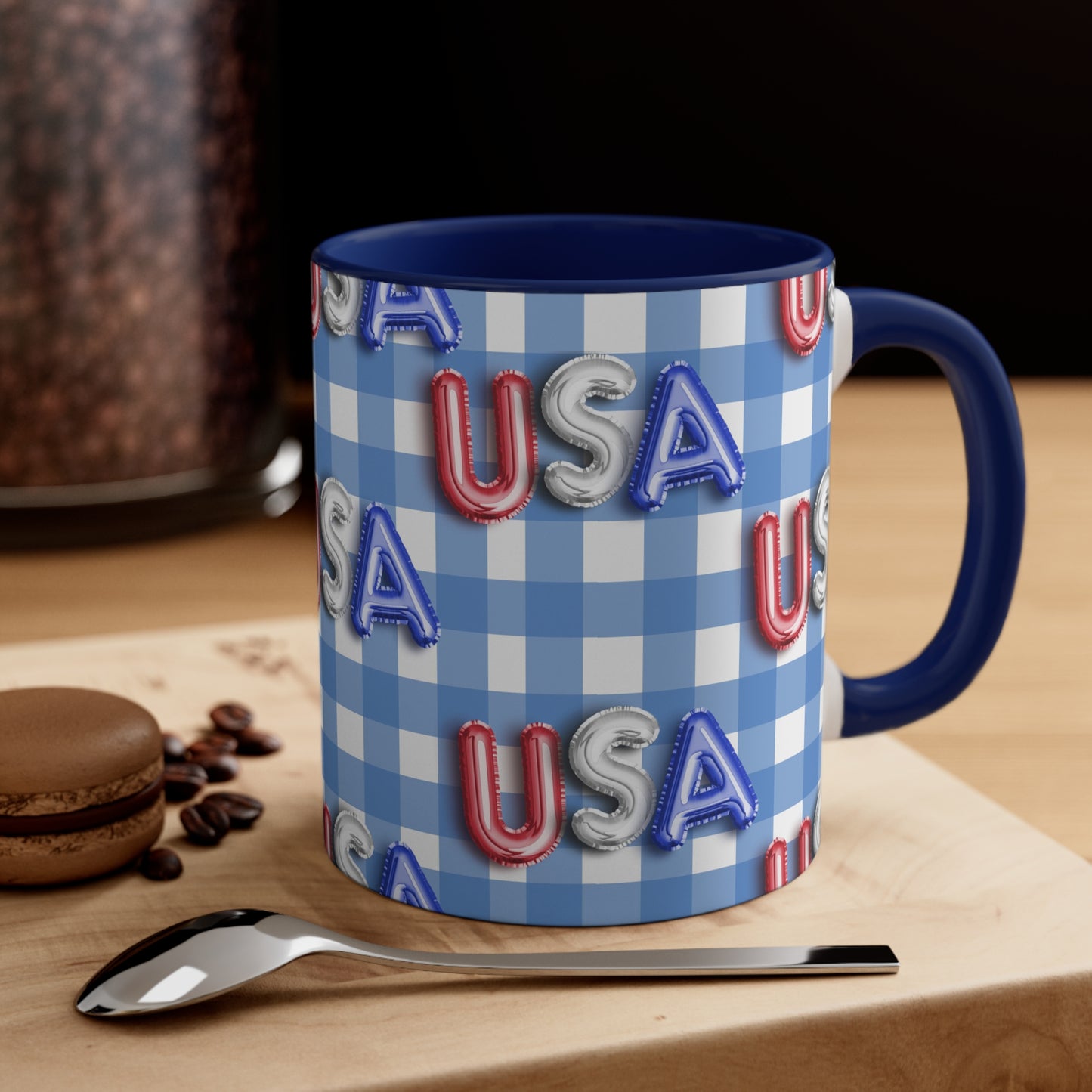 American Flag USA Balloon Themed Accent Coffee Mug, 11oz