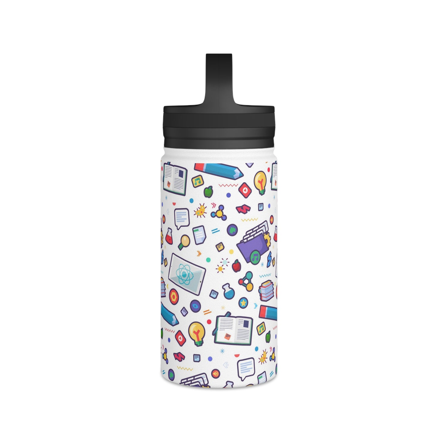 Back To School Stainless Steel Water Bottle, Handle Lid