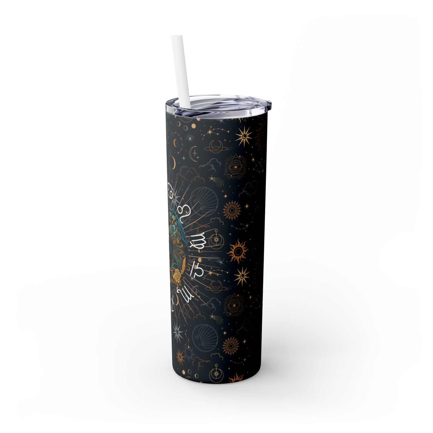 Gemini Zodiac Skinny Tumbler with Straw Astrology Insulated Mug Bridesmaids Gift Bachelorette Party Favor Birthday Gift