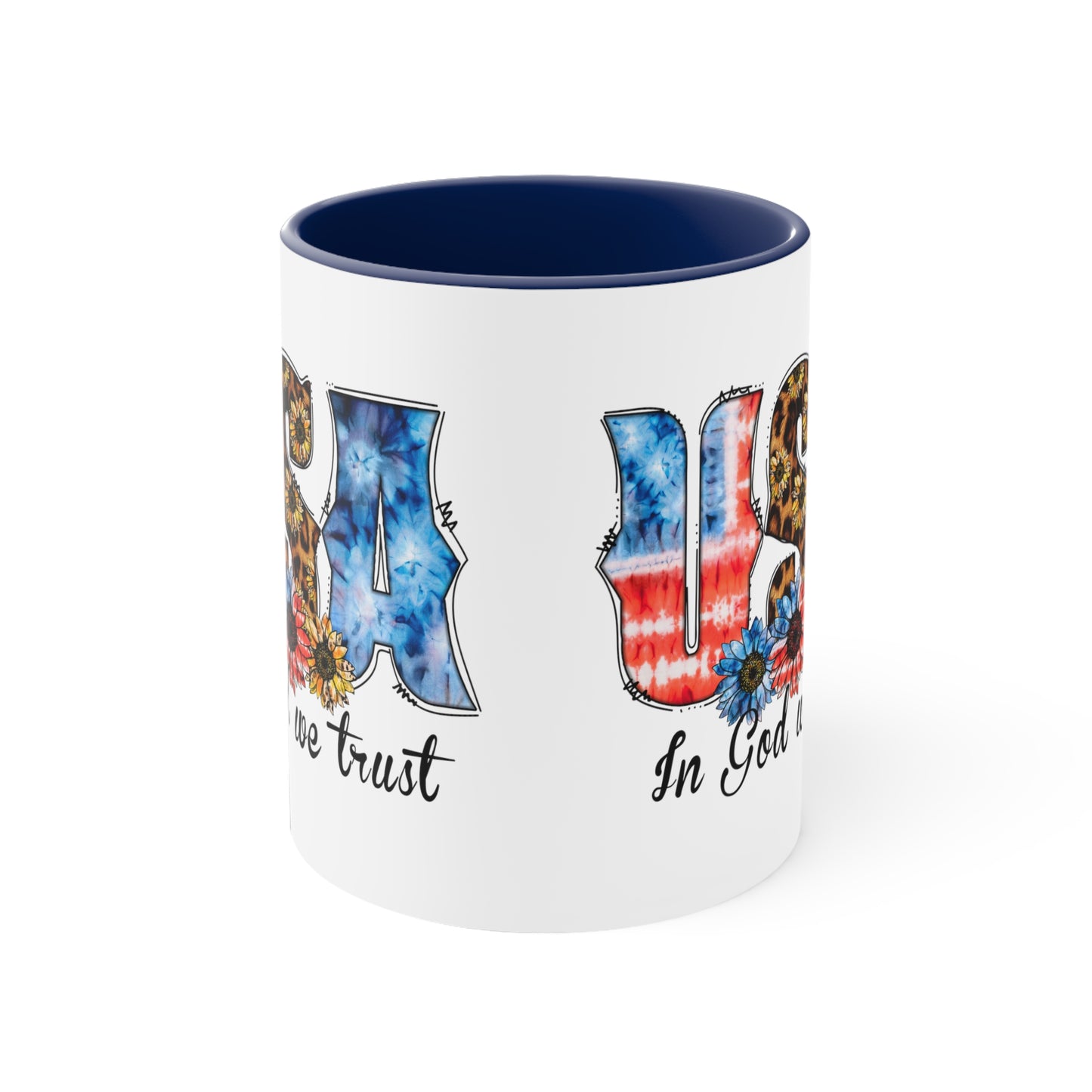 USA In God We Trust Accent Coffee Mug, 11oz