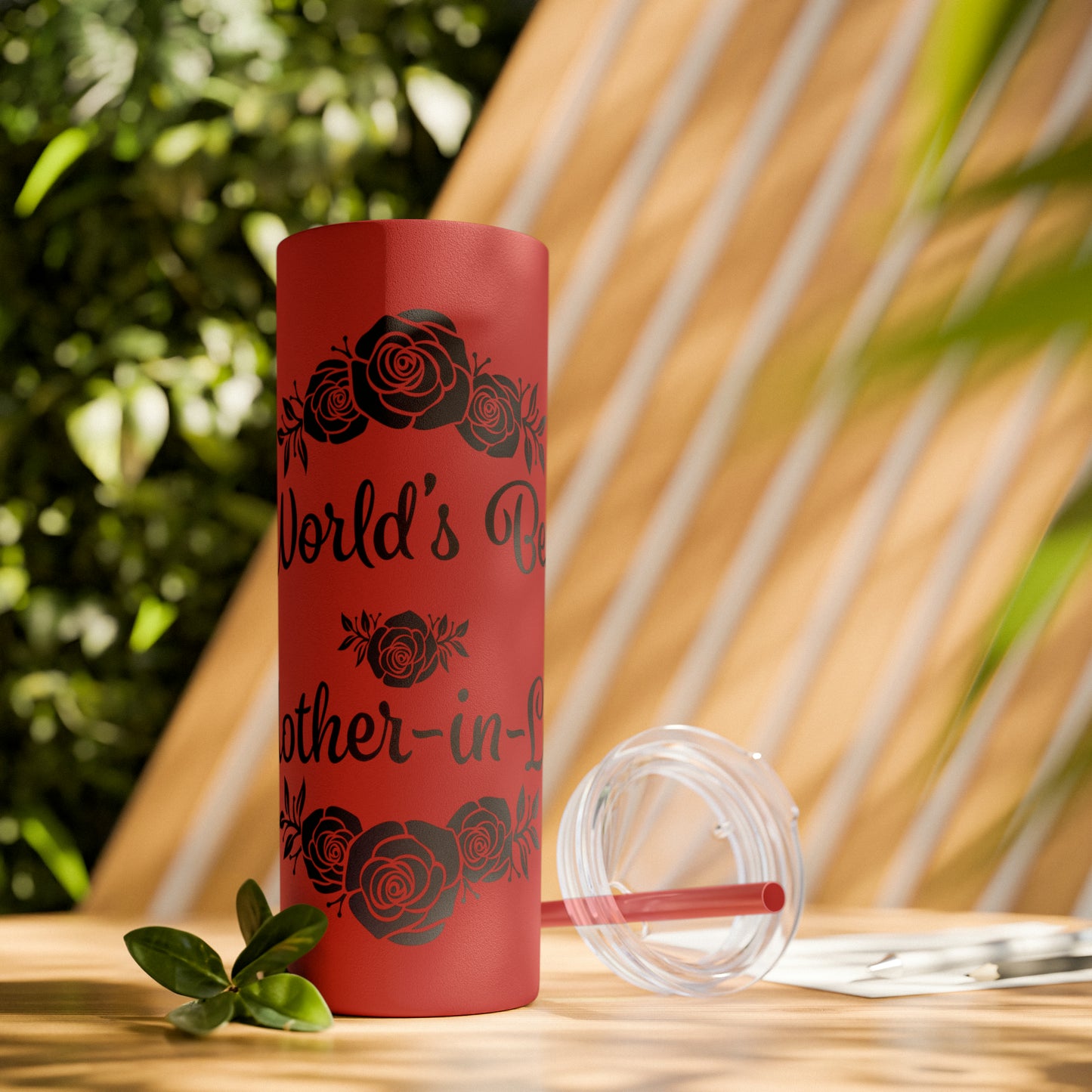 World's Best Mother-In-Law Skinny Tumbler with Straw, 20oz