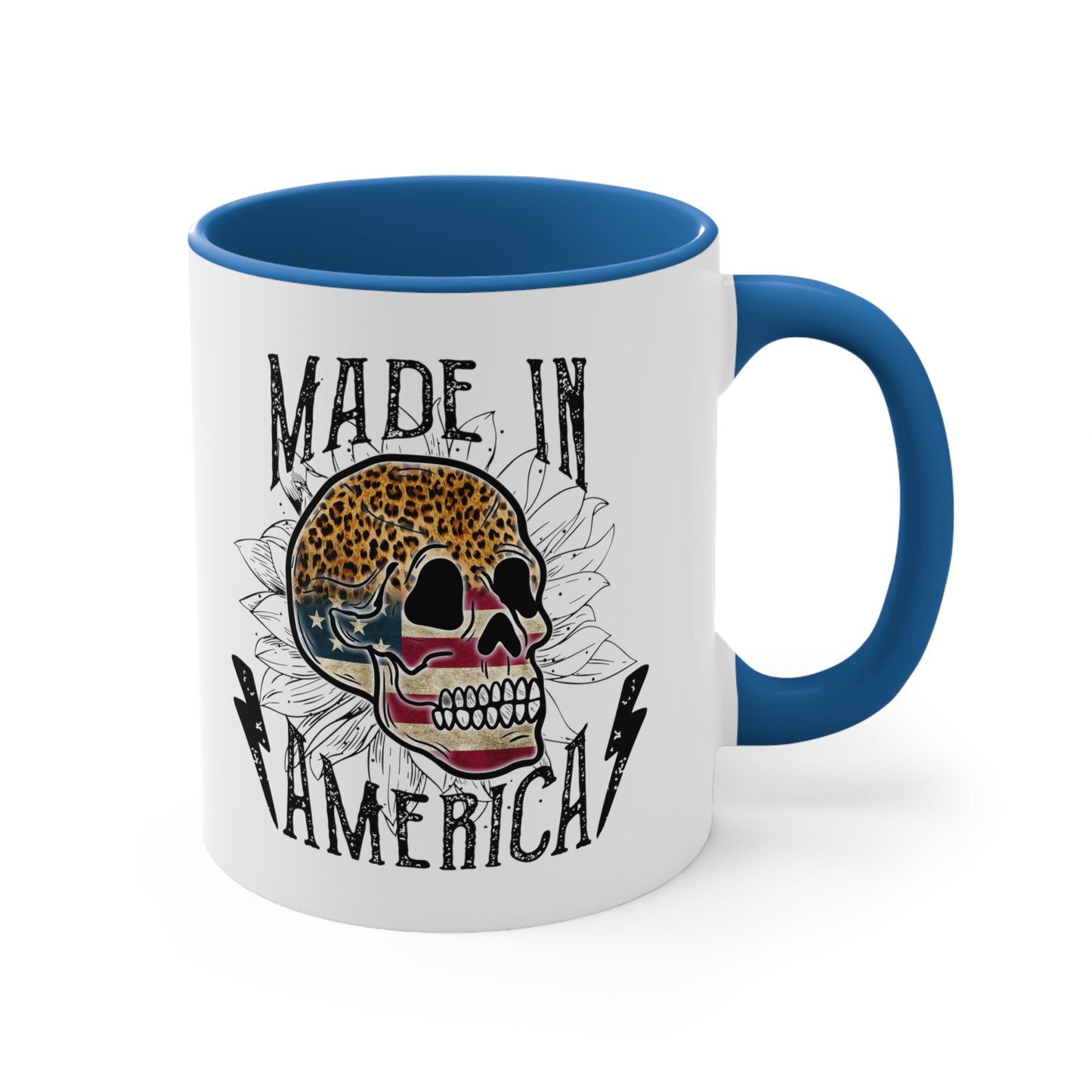Made In America Skull Accent Coffee Mug, 11oz