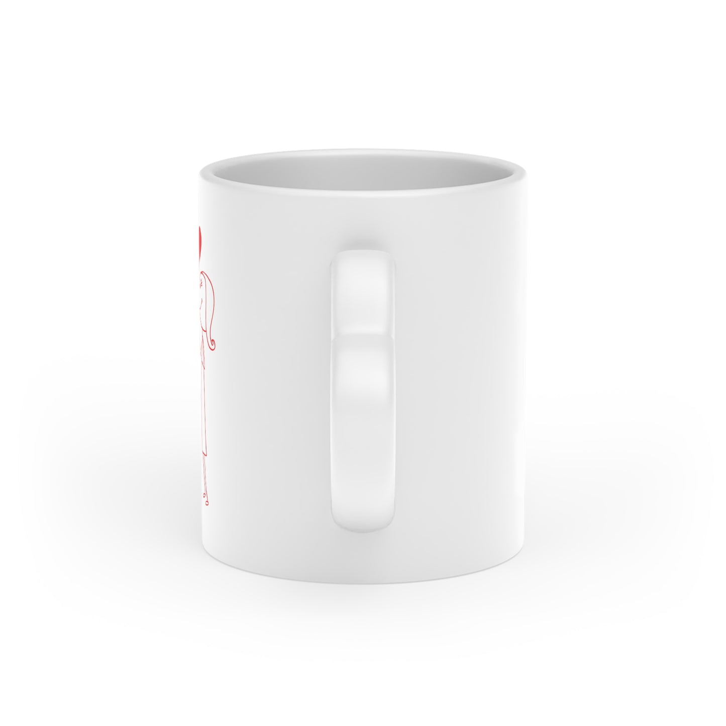 Boy Looking for Girl Heart Heart-Shaped Mug