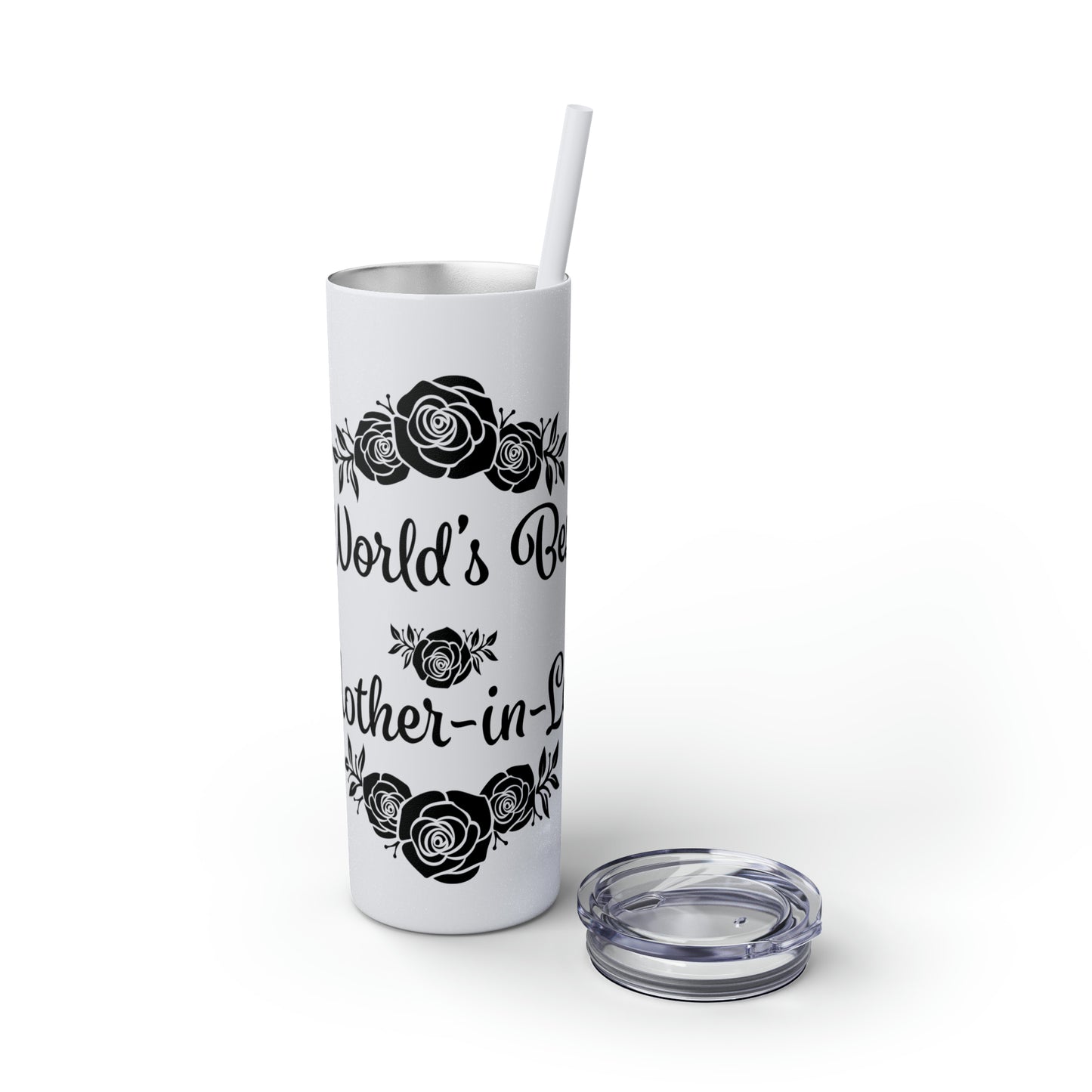 World's Best Mother-In-Law Skinny Tumbler with Straw, 20oz