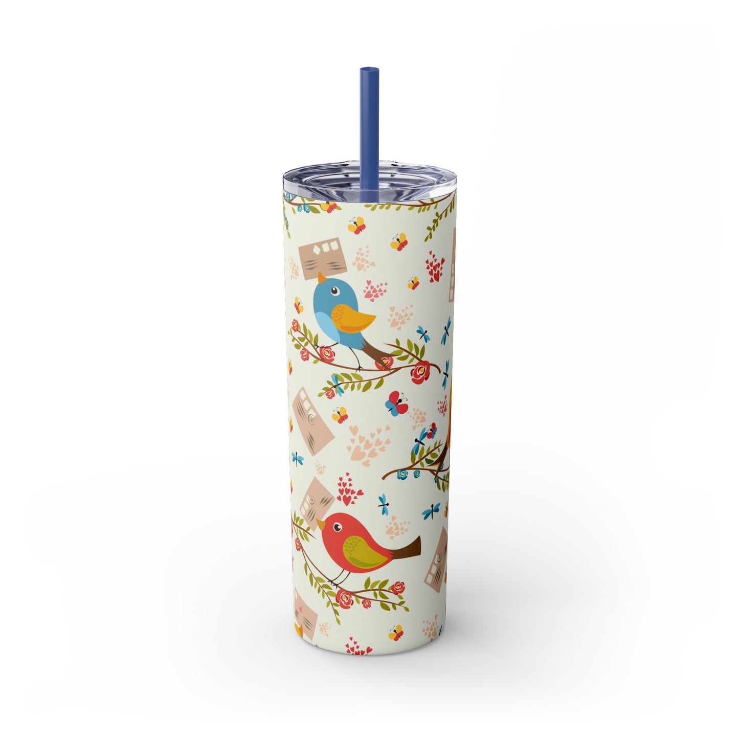 Love Letters Valentine's Skinny Tumbler with Straw, 20oz