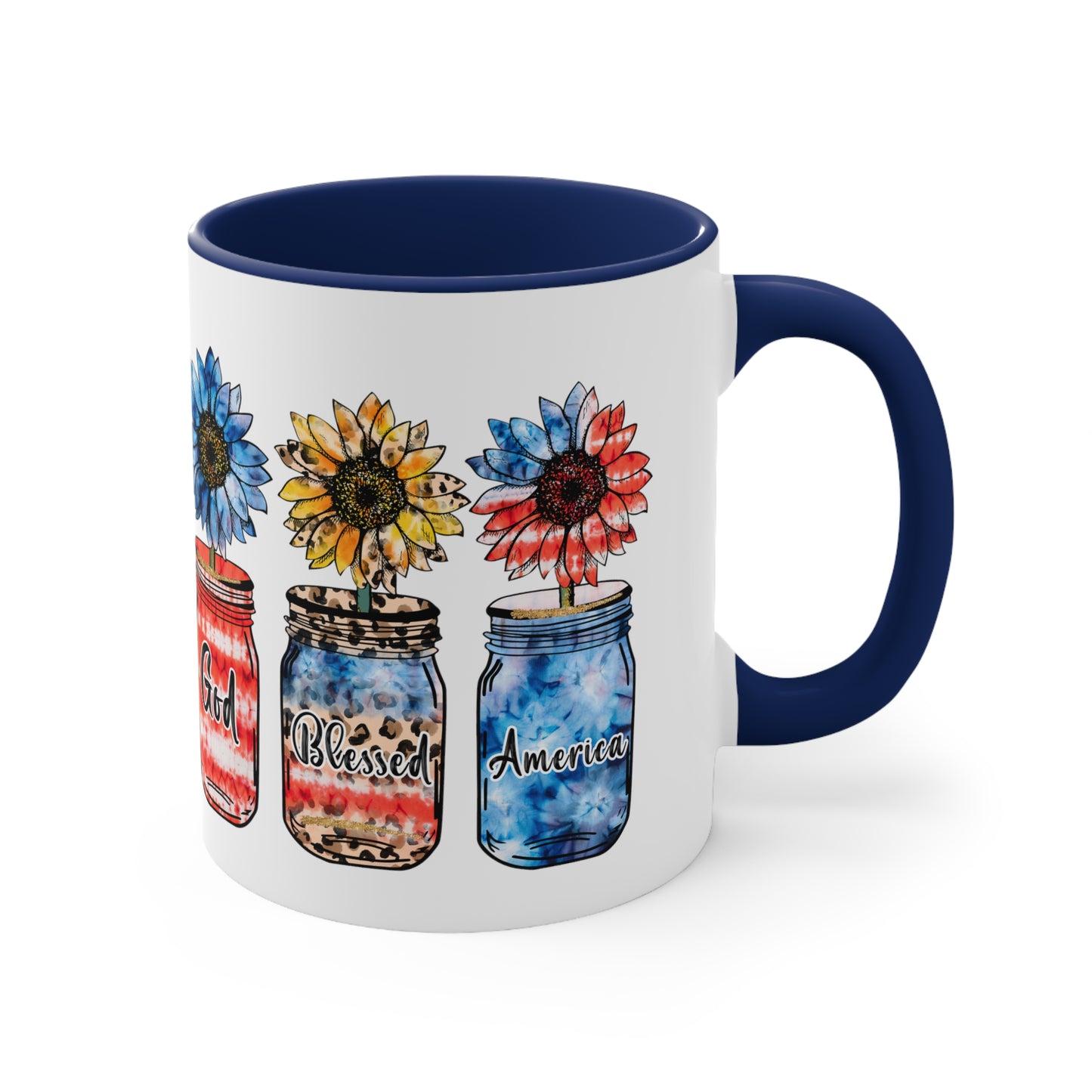 God Bless America Accent Coffee Mug, 11oz