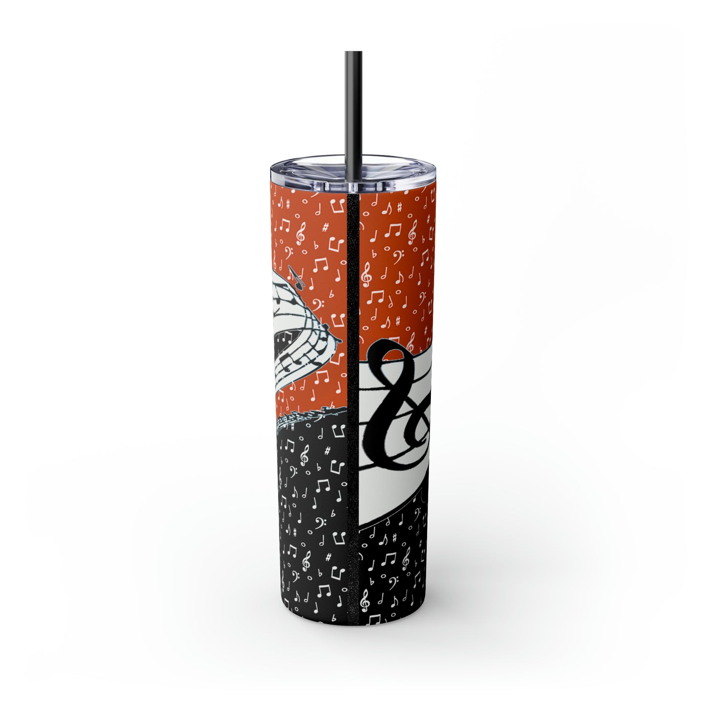 Musical Notes Skinny Tumbler with Straw, 20oz