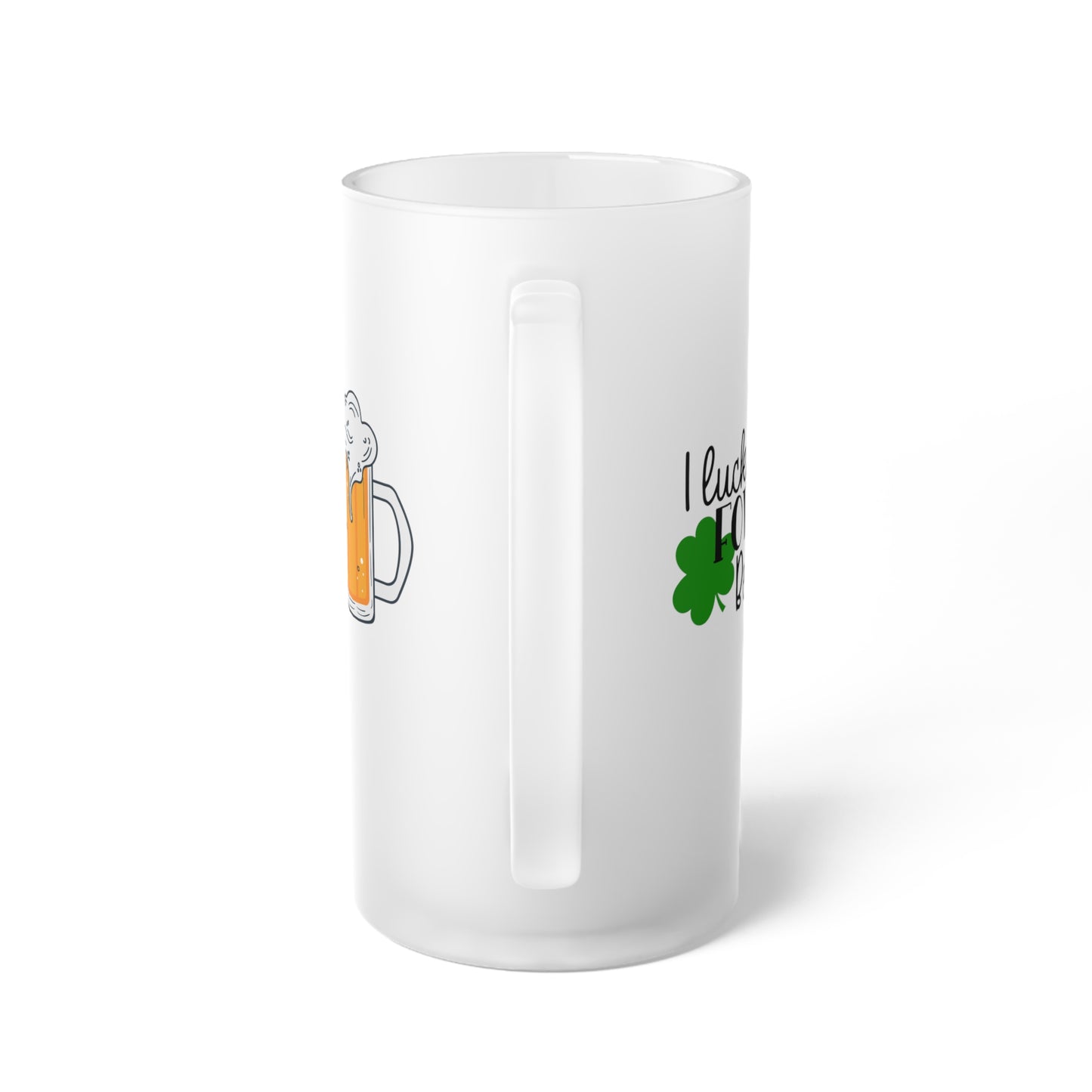 I Luckin Fove Beer Frosted Glass Beer Mug